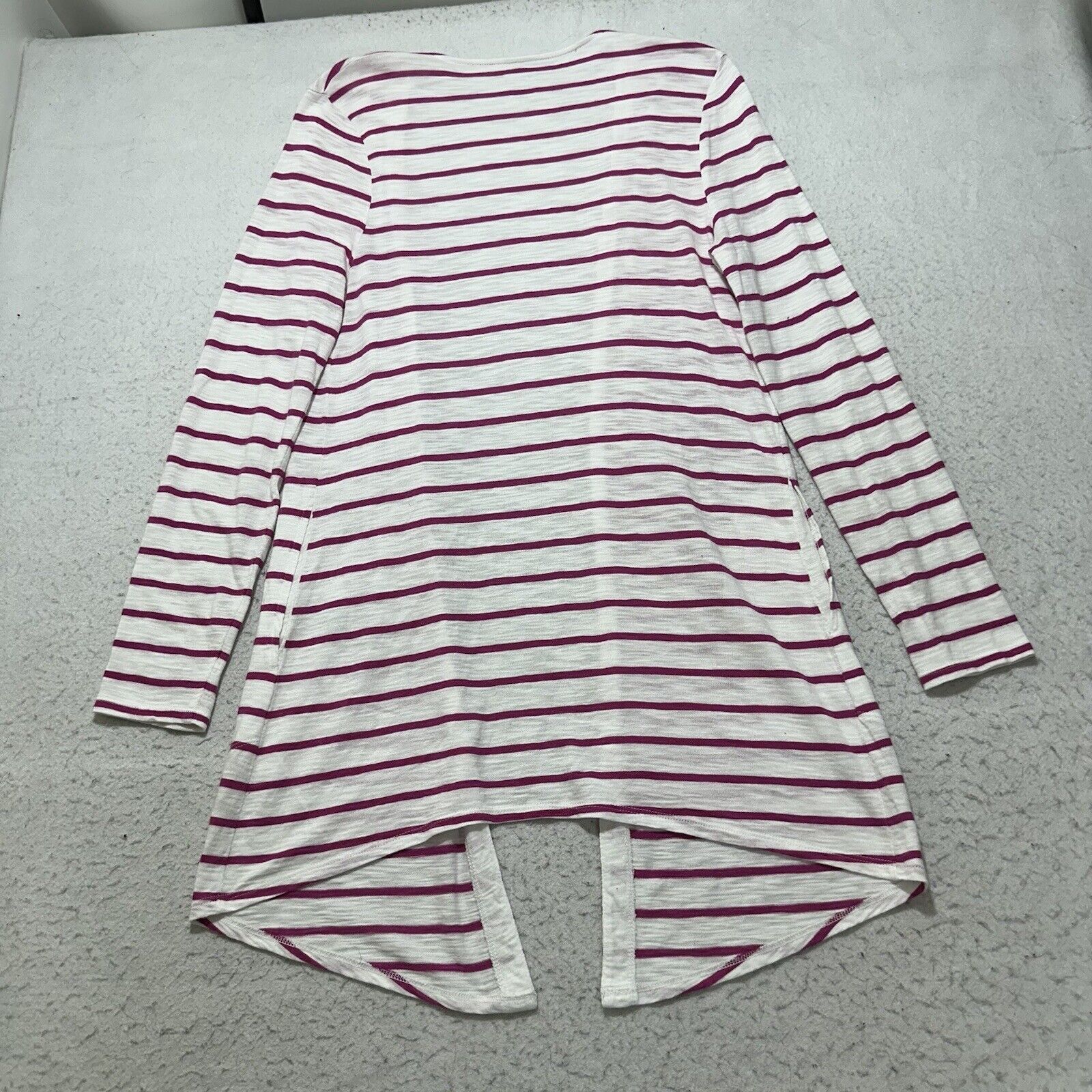 Chicos Chico's Small Cardigan Open Front Sweater White Pink Striped Size S / US 4 / IT 40 - 10 Thumbnail