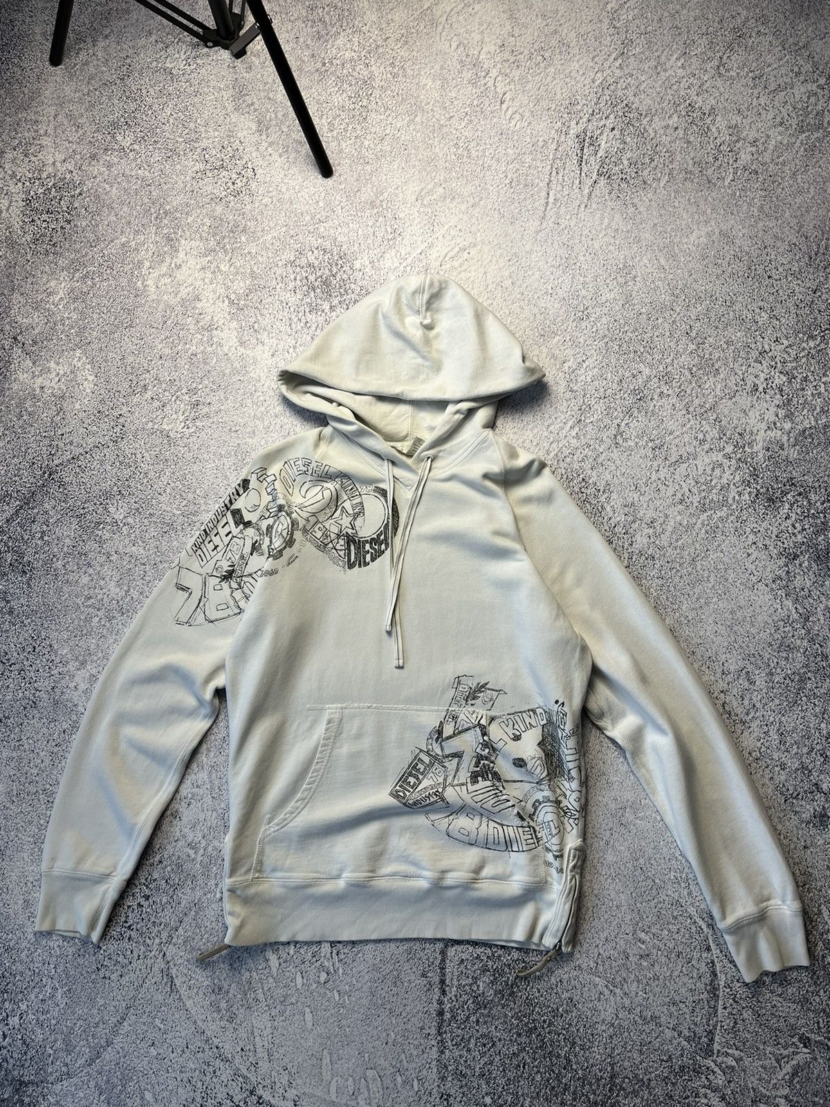 【DIESEL】Men's Sweatshirt Mastic Men's Laser-faded logo hoodie | Green | Diesel