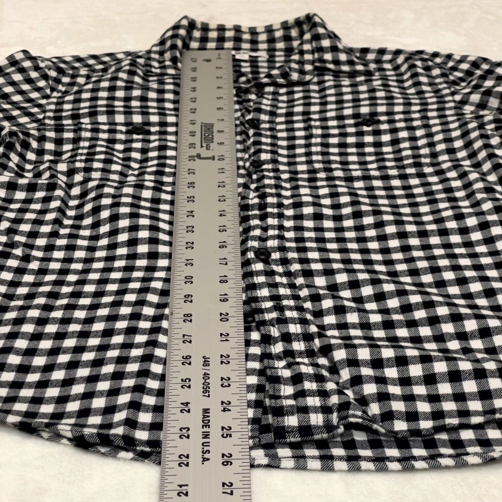 Uniqlo Uniqlo Mens Button Up Gingham Shirt XS Black/White Long Sleeve Pockets Size US XS / EU 42 / 0 - 8 Thumbnail