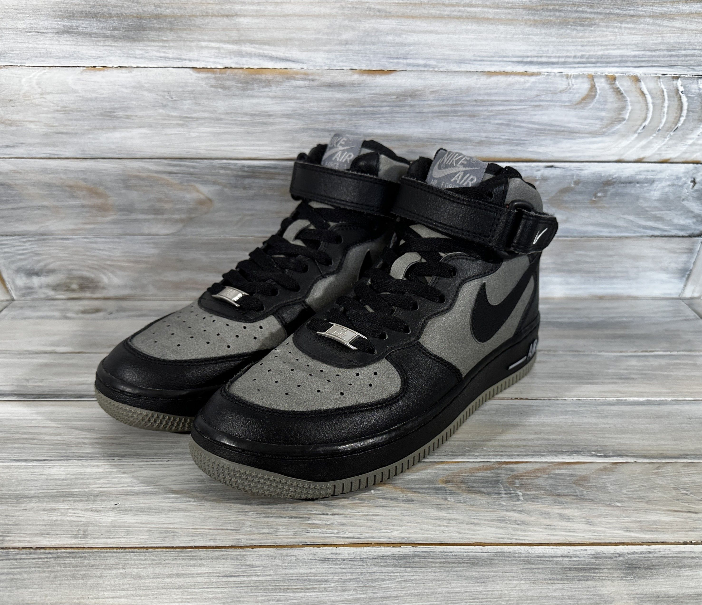 Nike Nike Air Force 1 Mid GS Black Stealth Young Unisex Sneakers Size US 5.5 / EU 38 - 4 Thumbnail
