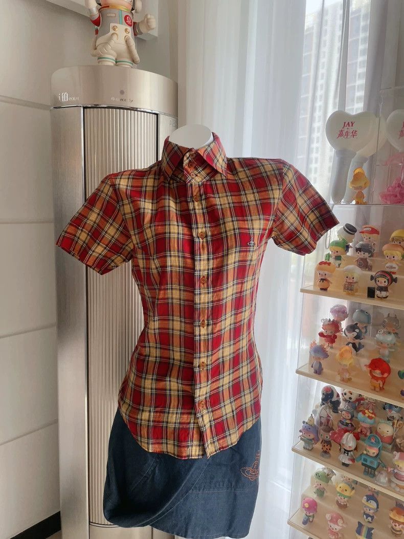 Vivienne Westwood Vivienne Westwood Saturn embroidered plaid shirt Size M / US 6-8 / IT 42-44 - 2 Thumbnail