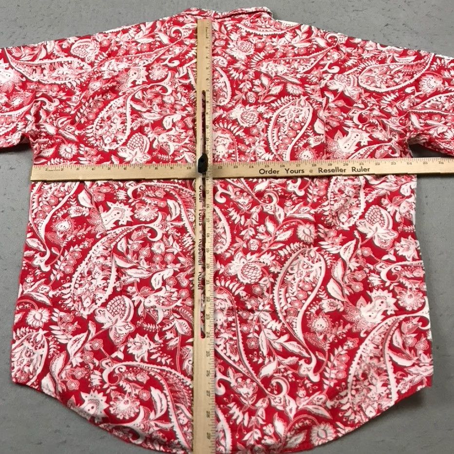 Gap VINTAGE Gap Shirt Mens M Red Paisley Camp Collar 90s Button-Up Cotton Short Sleeve Summer Casual Mens Size US M / EU 48-50 / 2 - 7 Thumbnail