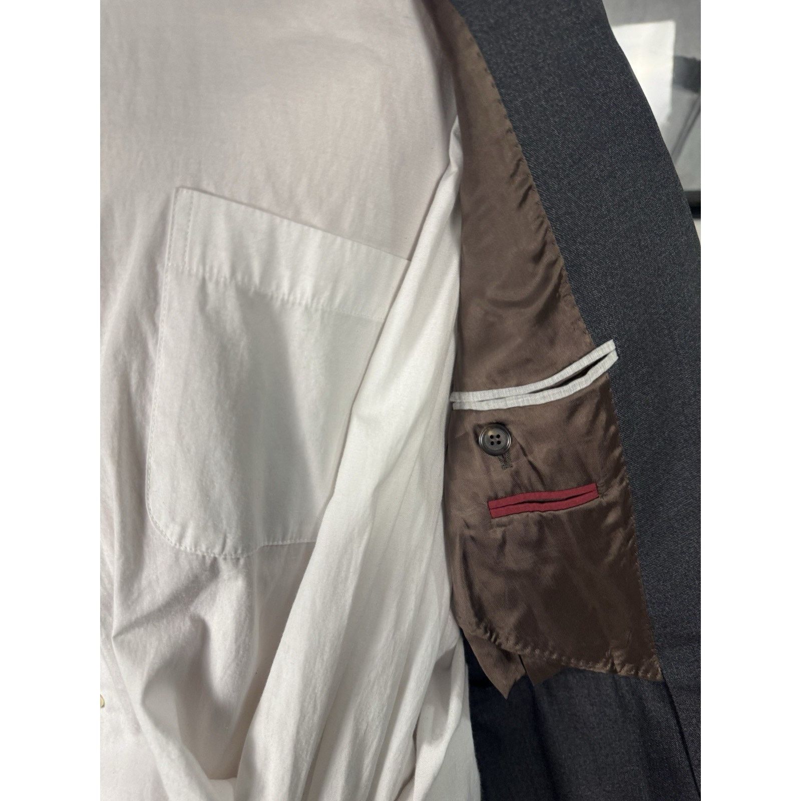 Brunello Cucinelli Brunello Cucinelli Charcoal Wool Peak Lapel Blazer 46/36 Size 36R - 11 Thumbnail