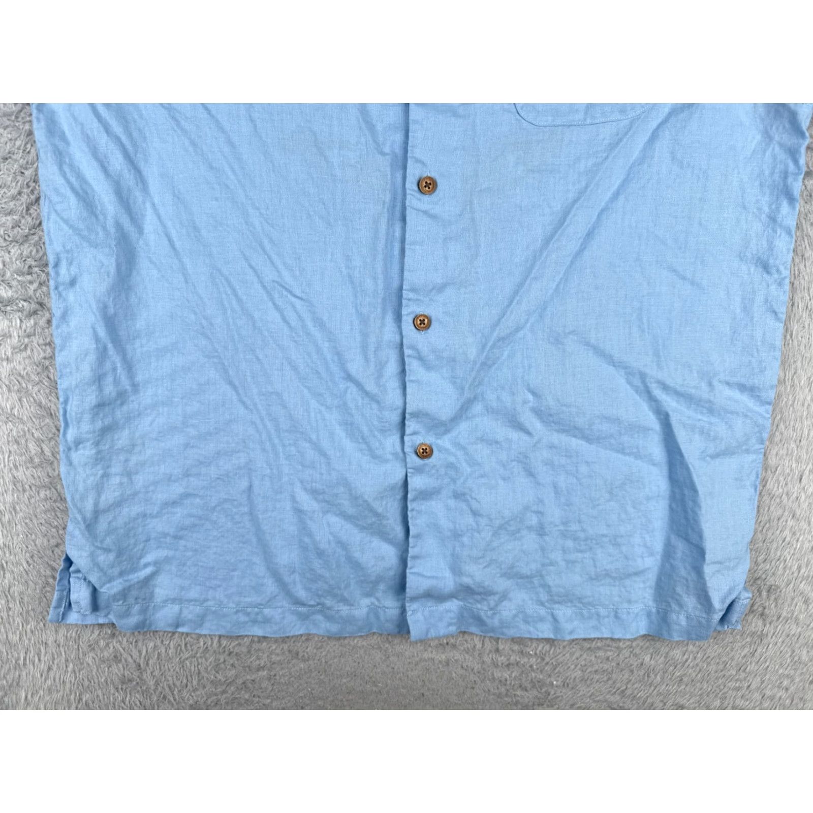 Tommy Bahama Tommy Bahama Shirt Men Large Blue Linen Rayon Paradise Bound Floral Aloha Beach Hawaiian Resort Vacation Casual Shirt Mens L Blue 40in Chest Size US L / EU 52-54 / 3 - 6 Thumbnail