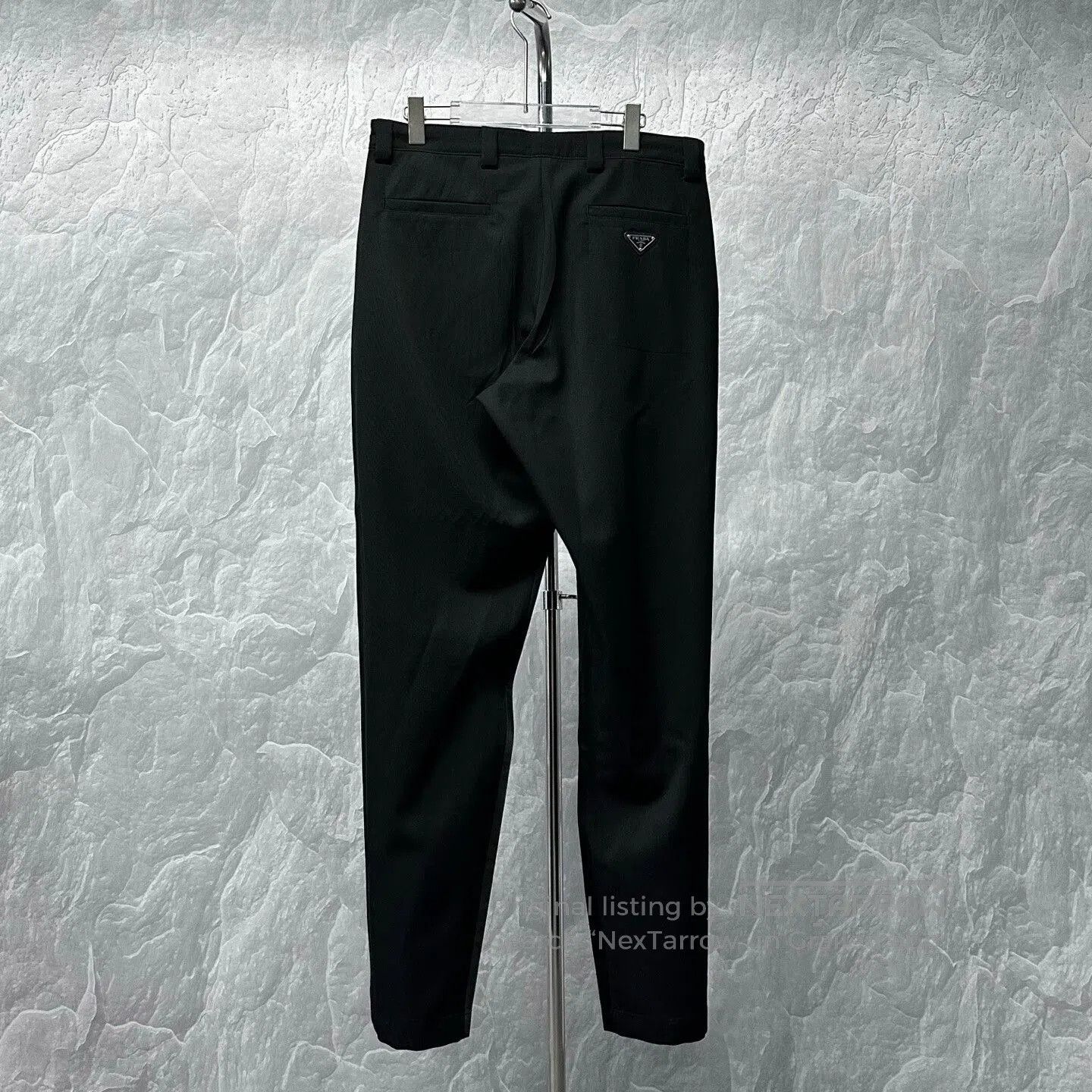 Prada Prada Wool-Blend Trousers with Metal Triangle Logo. Size US 42 / EU 58 - 4 Thumbnail