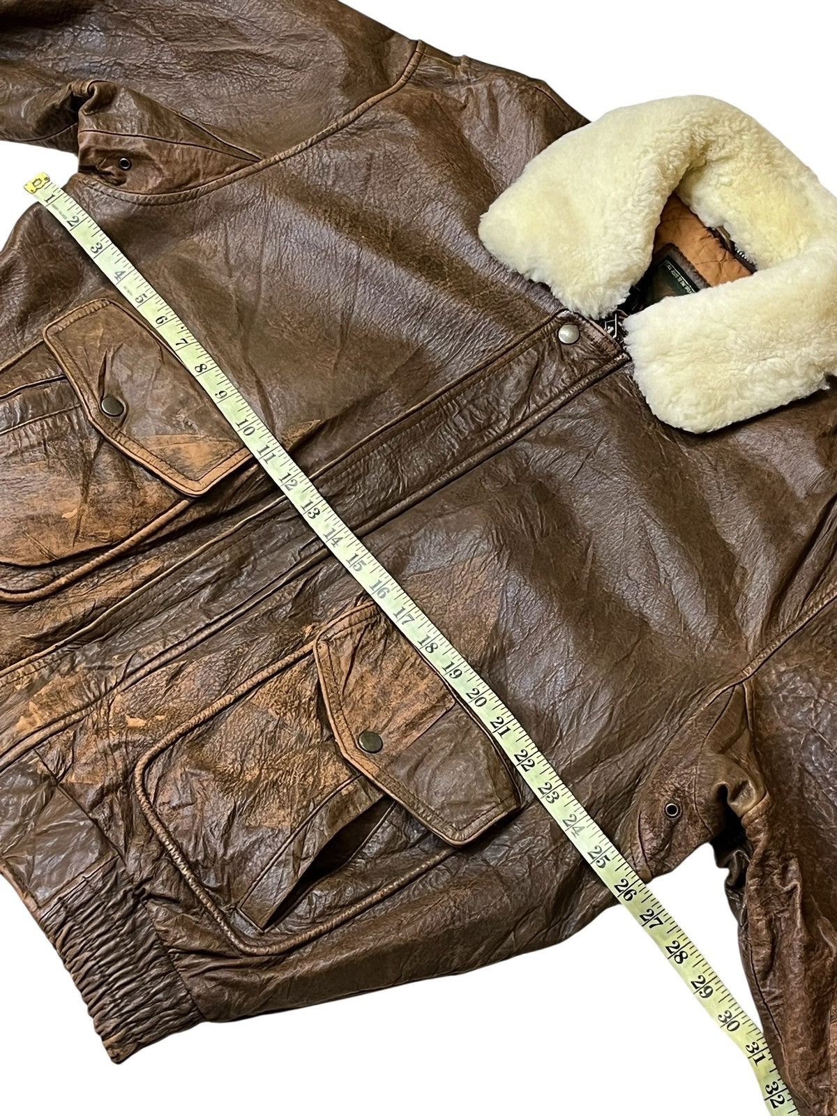 Vintage UNIQLO type A-2 sheepskin leather bomber jackets