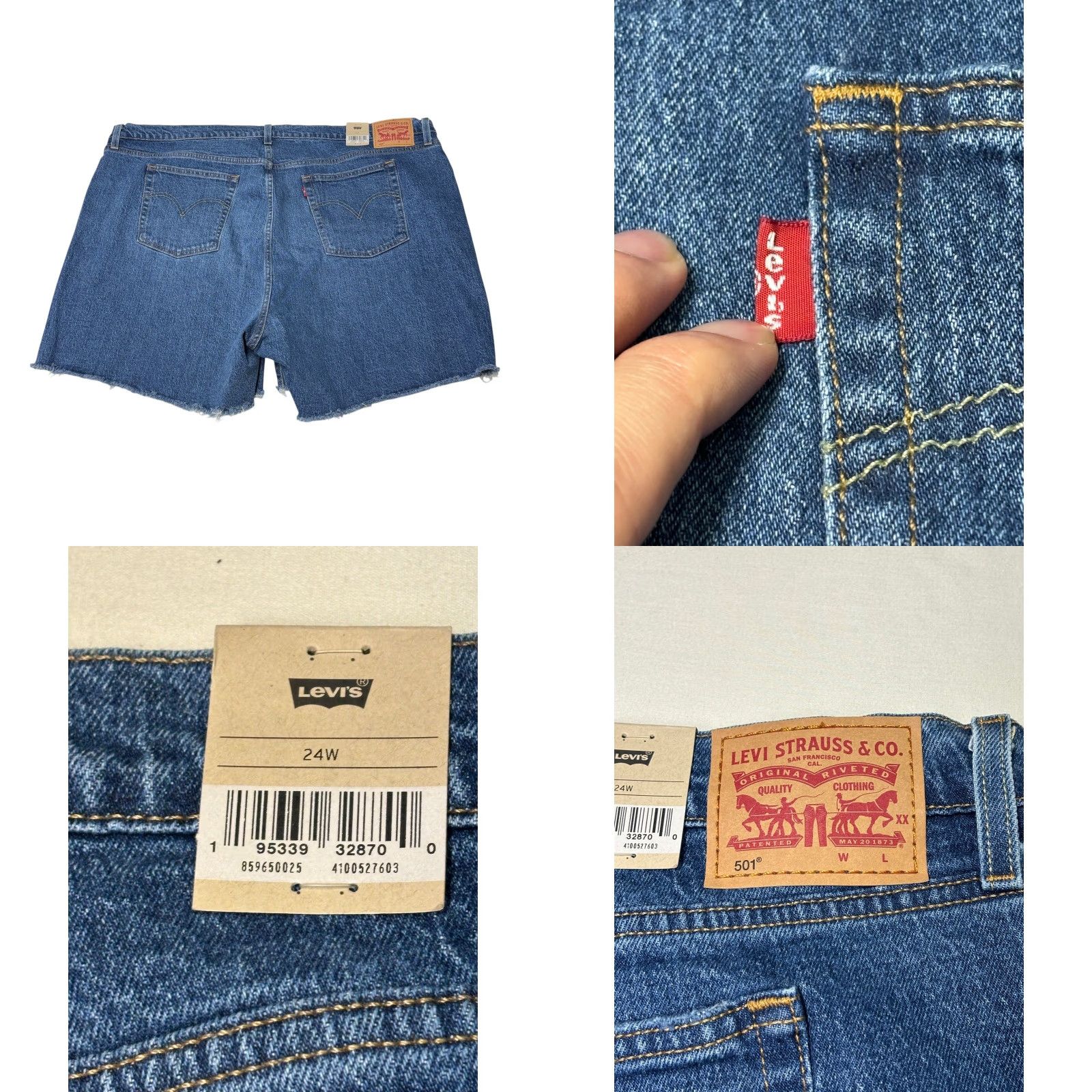 Levi's VINTAGE Levi's 501 Original High Rise Denim Shorts Womens 24W Plus Medium Wash Size 32" / US 10 / IT 46 - 8 Thumbnail