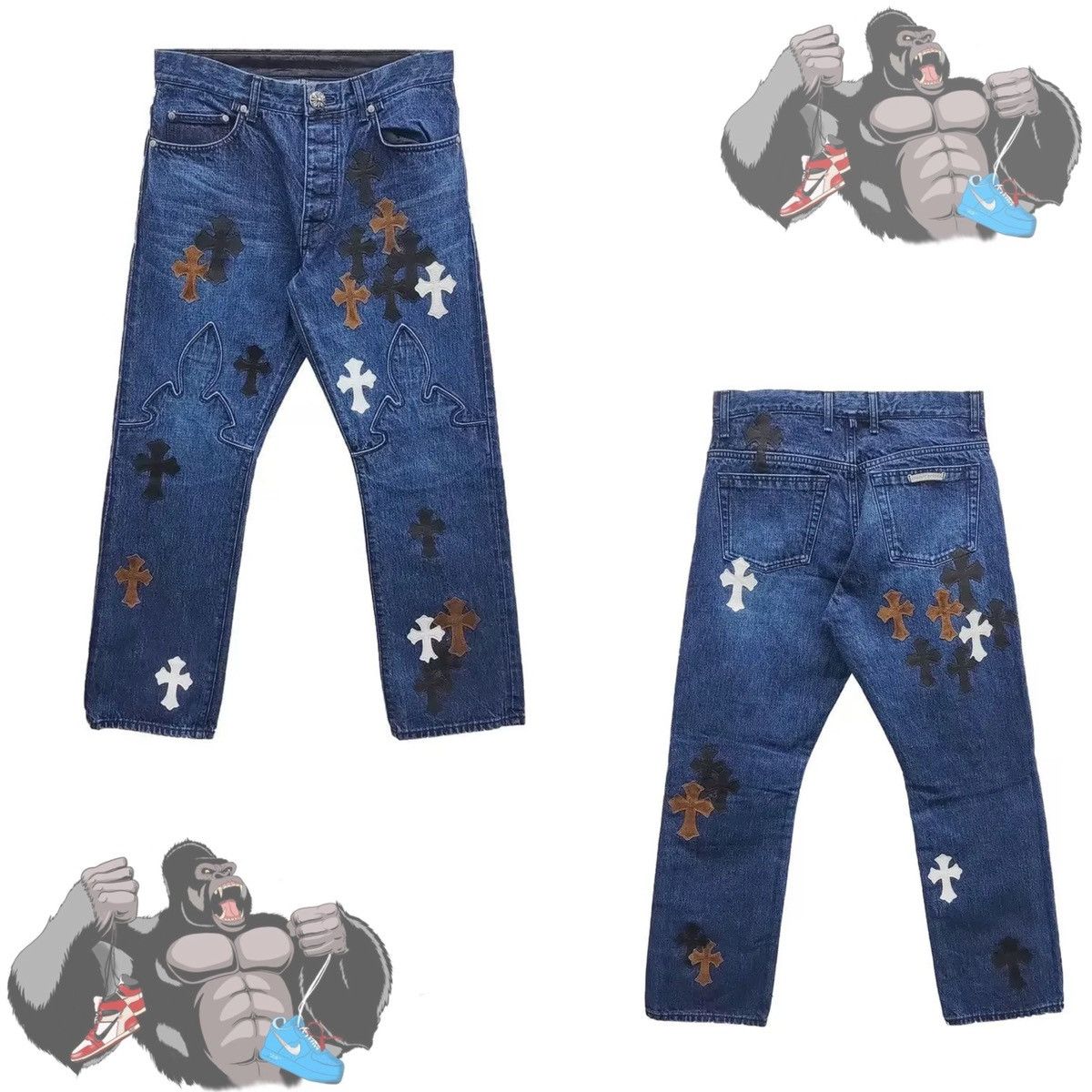 Chrome Hearts Chrome Hearts Flare Knee Denim Jeans | Grailed
