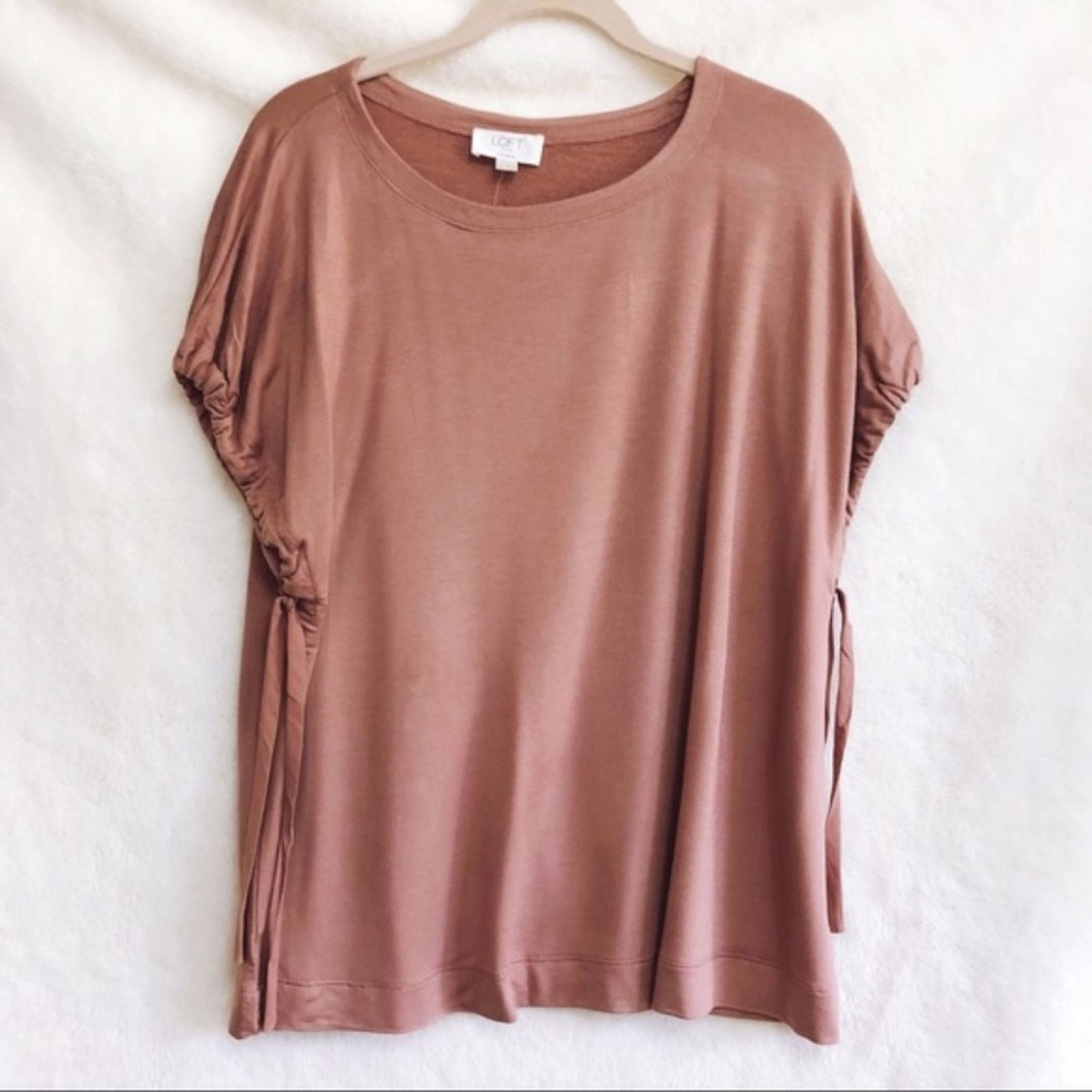 Loft LOFT Lounge Rust Pink Super Soft Tie Sleeve Shirt Size S / US 4 / IT 40 - 3 Thumbnail