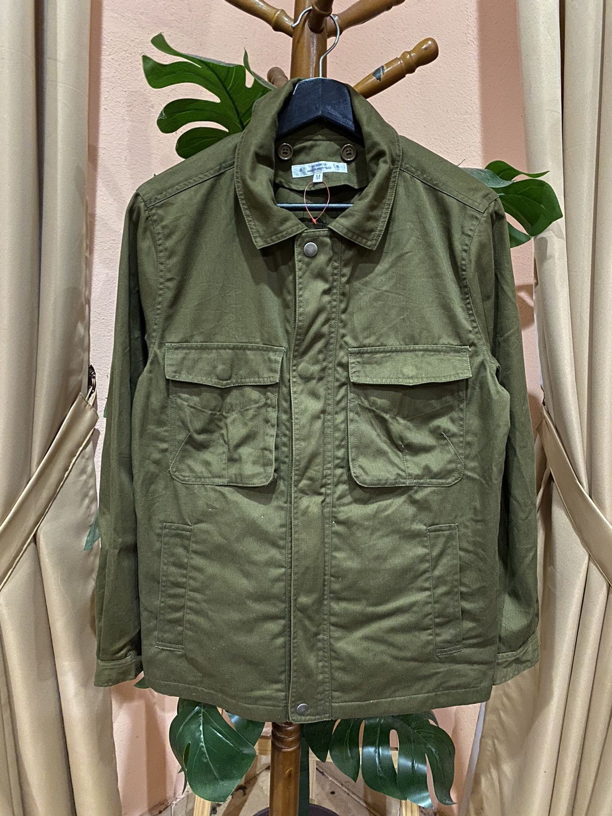 Japanese Brand Corisco Olive Green Military-Style Utility Jacket Workwear Size US S / EU 44-46 / 1 - 1 Thumbnail