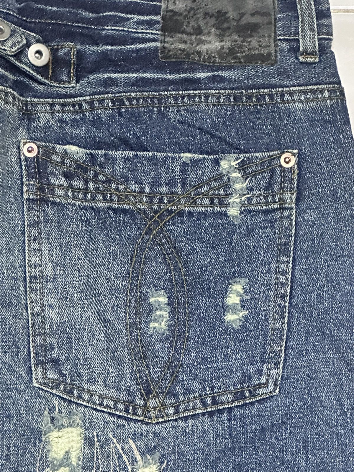 Japanese Brand Vintage Reac Distressed Jeans Baggy Loose Style & Faded Wash Size US 36 / EU 52 - 7 Thumbnail