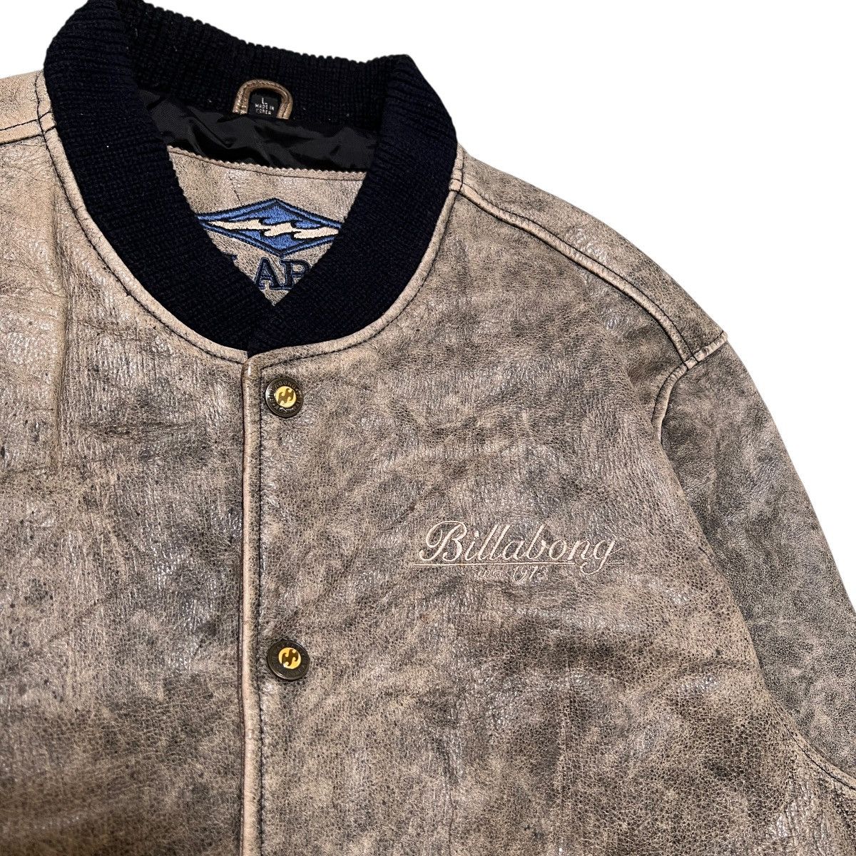 Billabong 🔥 80s 90s Vintage Billabong Leather Bomber Jacket Size US L / EU 52-54 / 3 - 9 Thumbnail