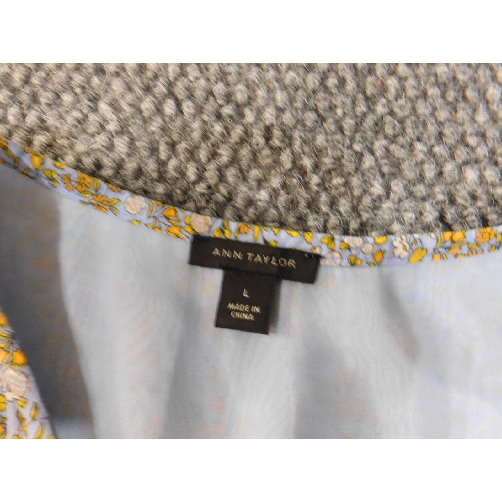 Ann Taylor Ann Taylor Dress Womens Large Blue Floral Lined Ruffles Pullover A-Line Knee Length Casual Crew Neck Polyester Rayon Straps Size L / US 10 / IT 46 - 6 Thumbnail