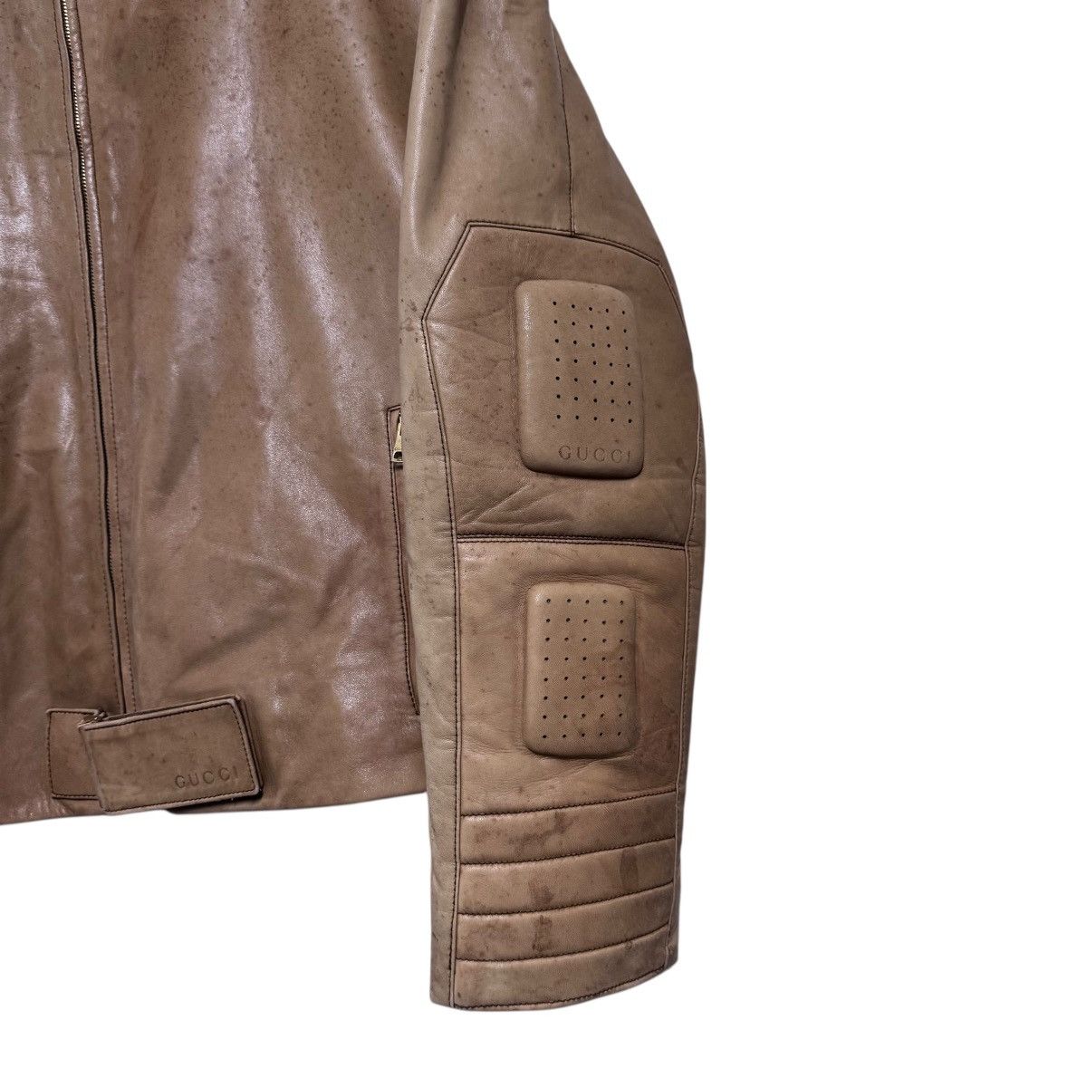 Gucci Gucci By Tom Ford Leather Moto Jacket Patina Size US M / EU 48-50 / 2 - 6 Thumbnail