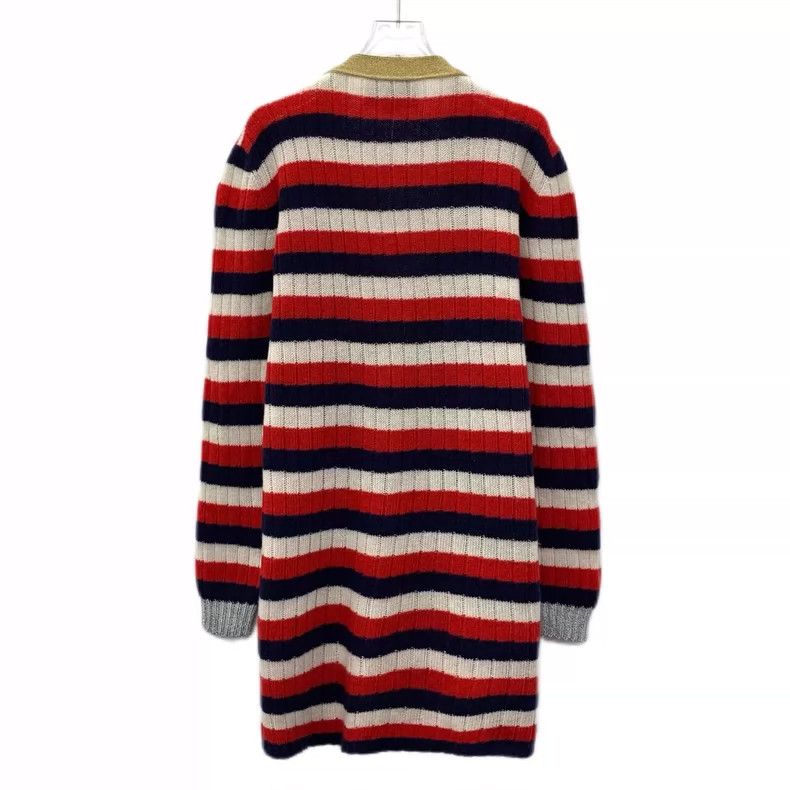 Gucci Gucci Color-blocked striped wool V-neck single-breasted lon Size M / US 6-8 / IT 42-44 - 2 Thumbnail