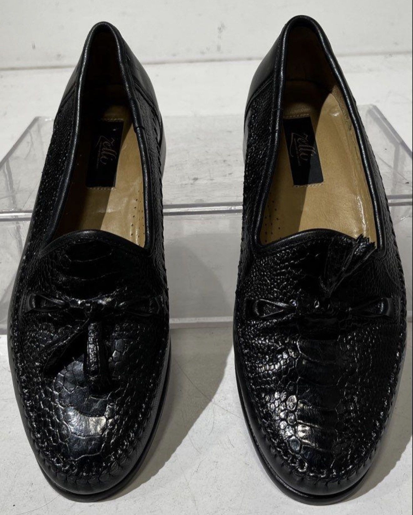 Zelli Genuine Ostrich Leather Tassel Loafers Made in Italy Size 9M Size US 9 / EU 42 - 1 Thumbnail