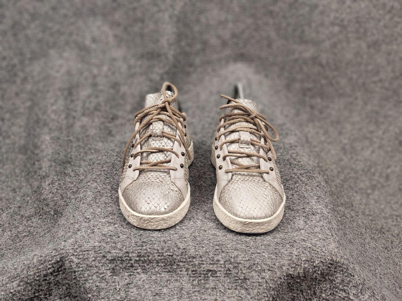 A.S.98 A.S.98 Airstep Design Silver Leather Low Top Lace Sneakers Size US 9 / IT 39 - 7 Thumbnail
