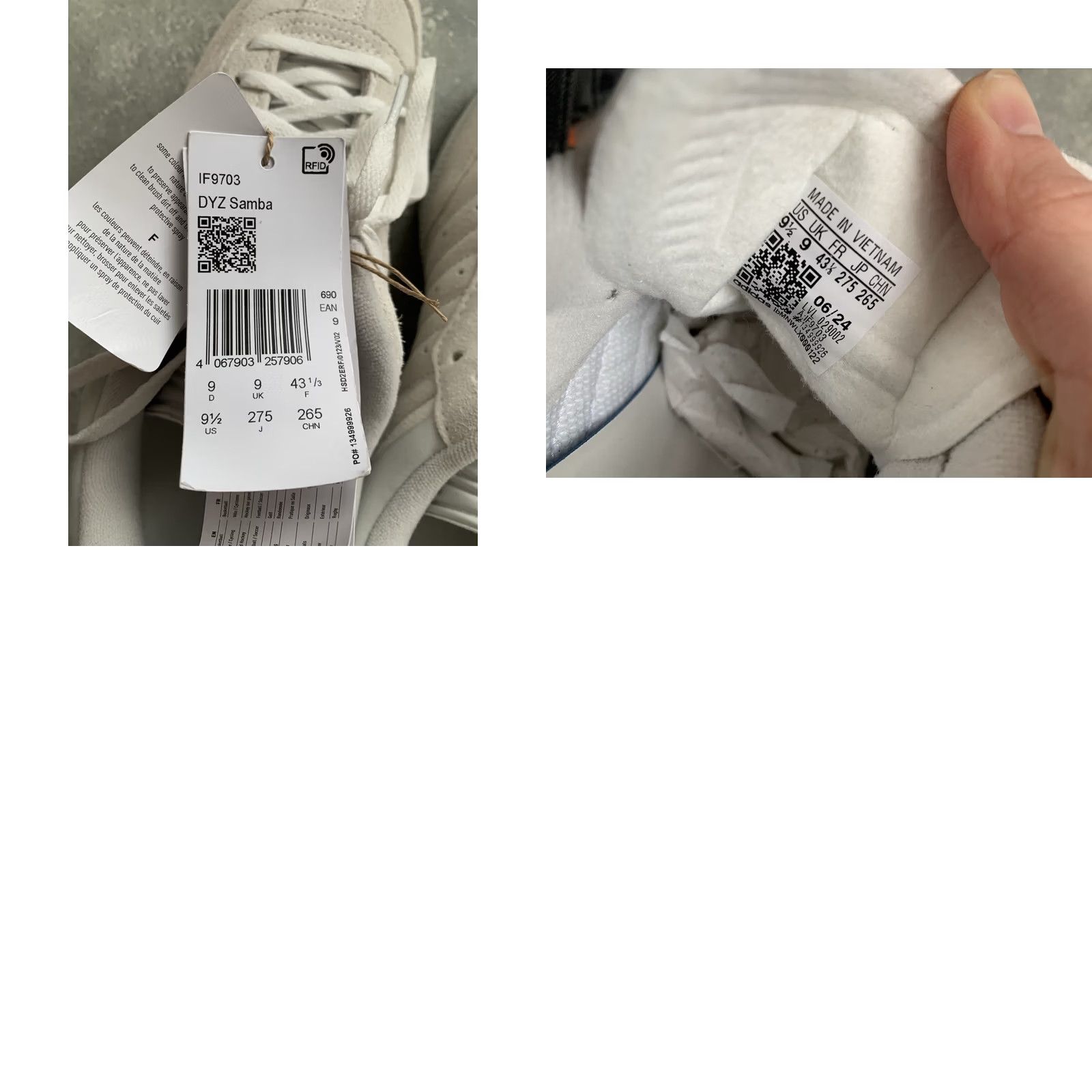 Adidas ADIDAS Samba White Vapour SAMBA White Vapour Men US 9.5 UK 9 EU 43 1/3 Sneaker Athletic Suede 2024 Size US 9 / EU 42 - 8 Thumbnail