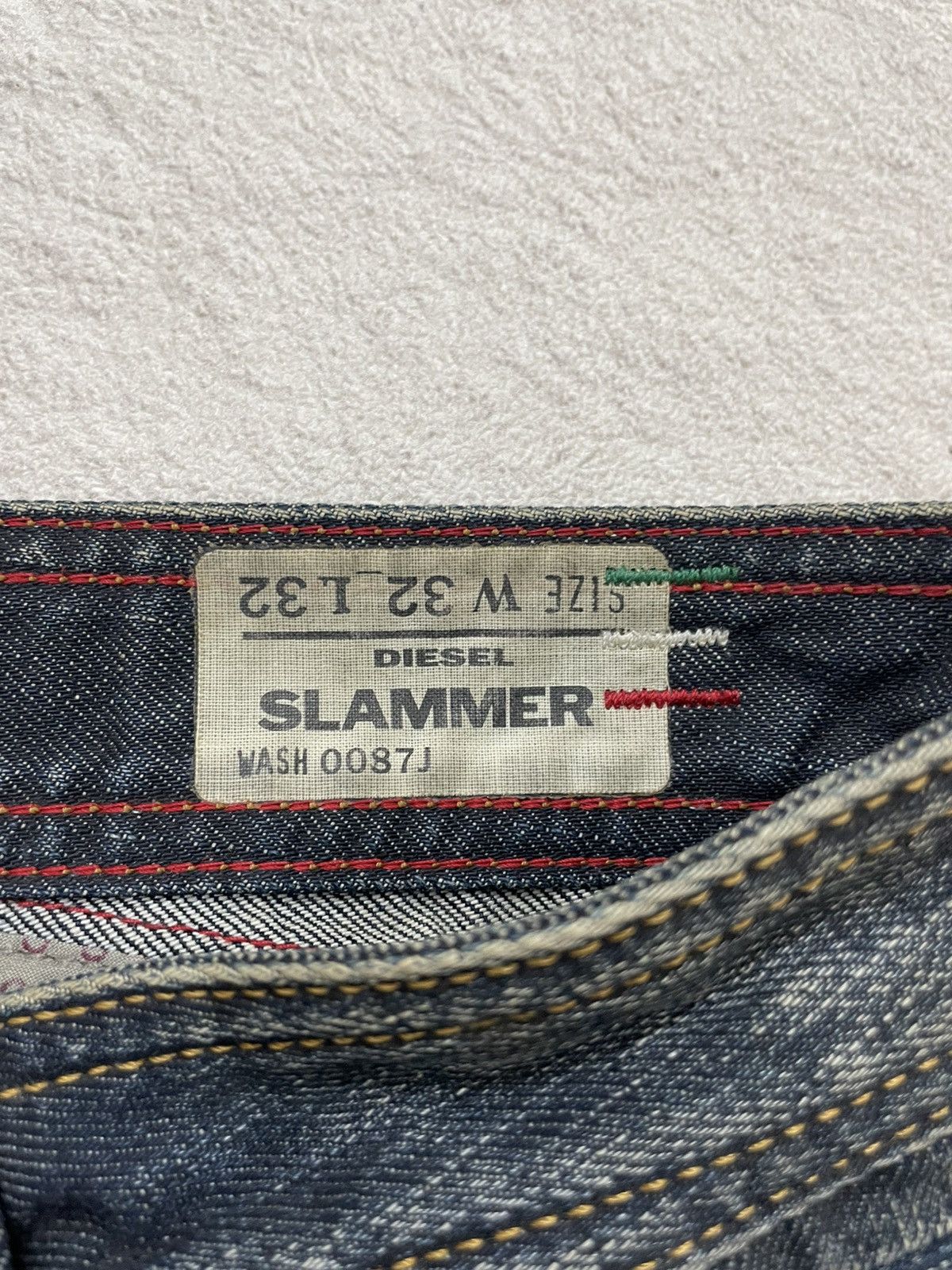 00s Diesel Distressed Raw Denim Lion Embroidered Mudwash Y2K