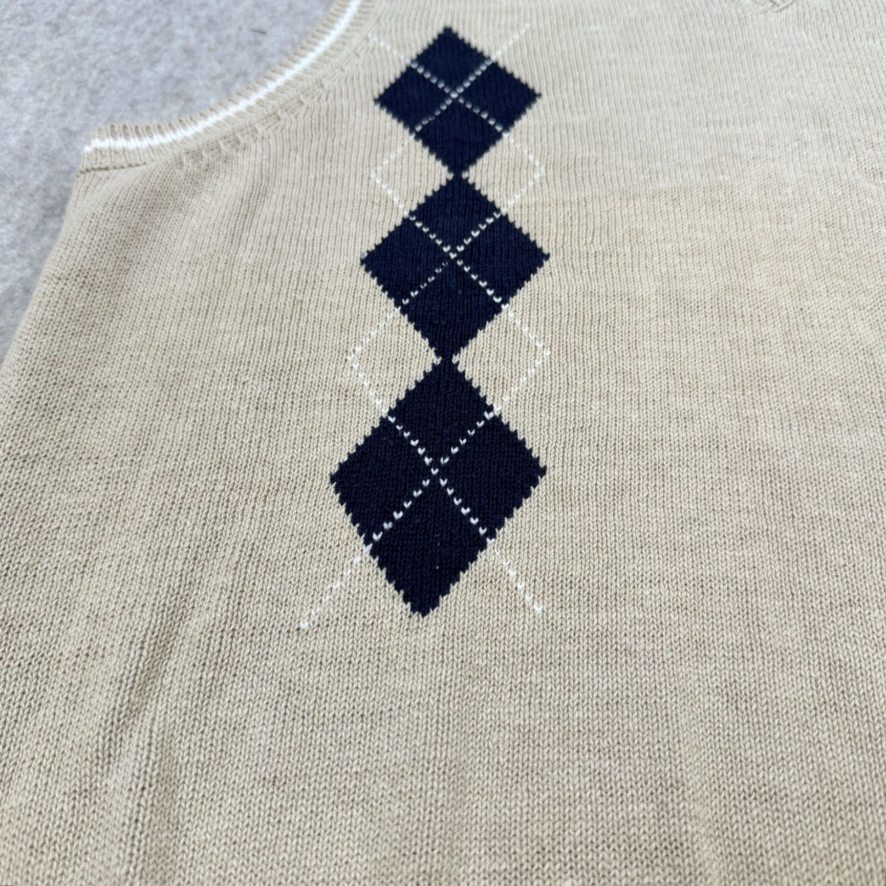 Chaps Chaps Ralph Lauren Sweater Vest Mens Large Beige Linen Cotton Golf Argyle Shirt/Vest Size US L / EU 52-54 / 3 - 4 Thumbnail