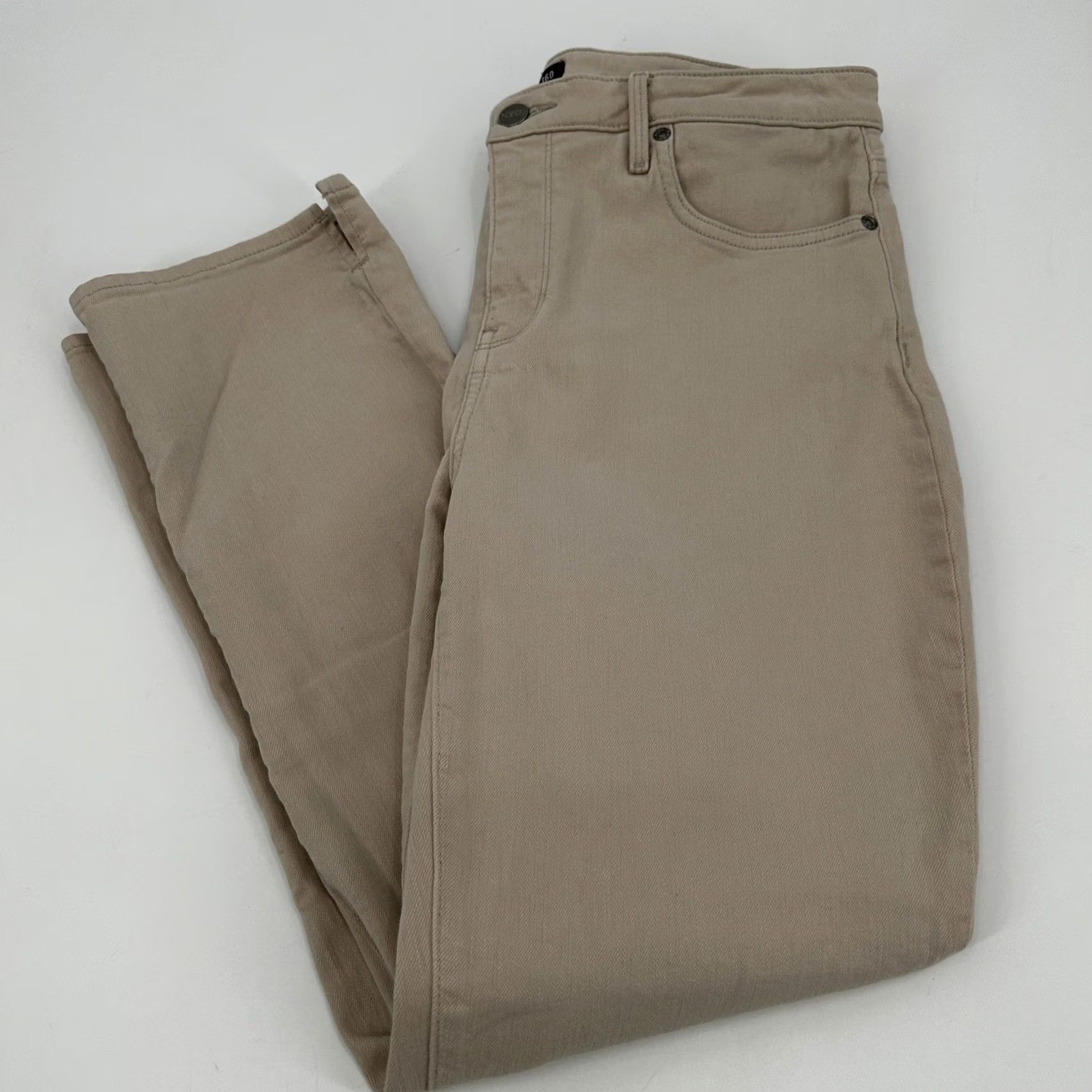 NYDJ VINTAGE NYDJ Curves 360 Tan Khaki Straight Leg Pants 8 Short Women Slit Pockets Mid Rise Casual Workwear (no, adjust) Size 30" / US 8 / IT 44 - 2 Thumbnail
