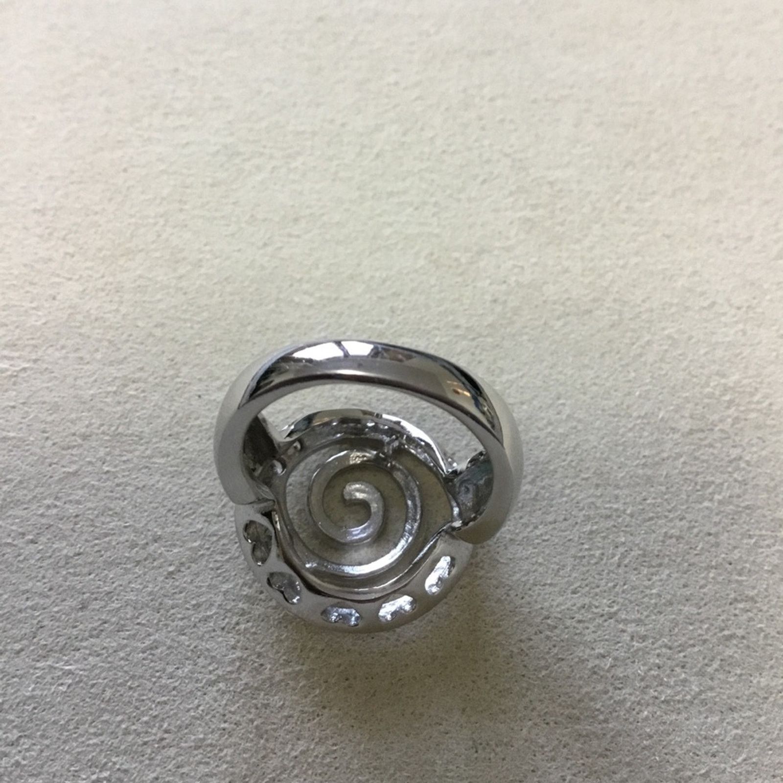 Other Silver Spiral Crystals Ring Size ONE SIZE - 4 Thumbnail