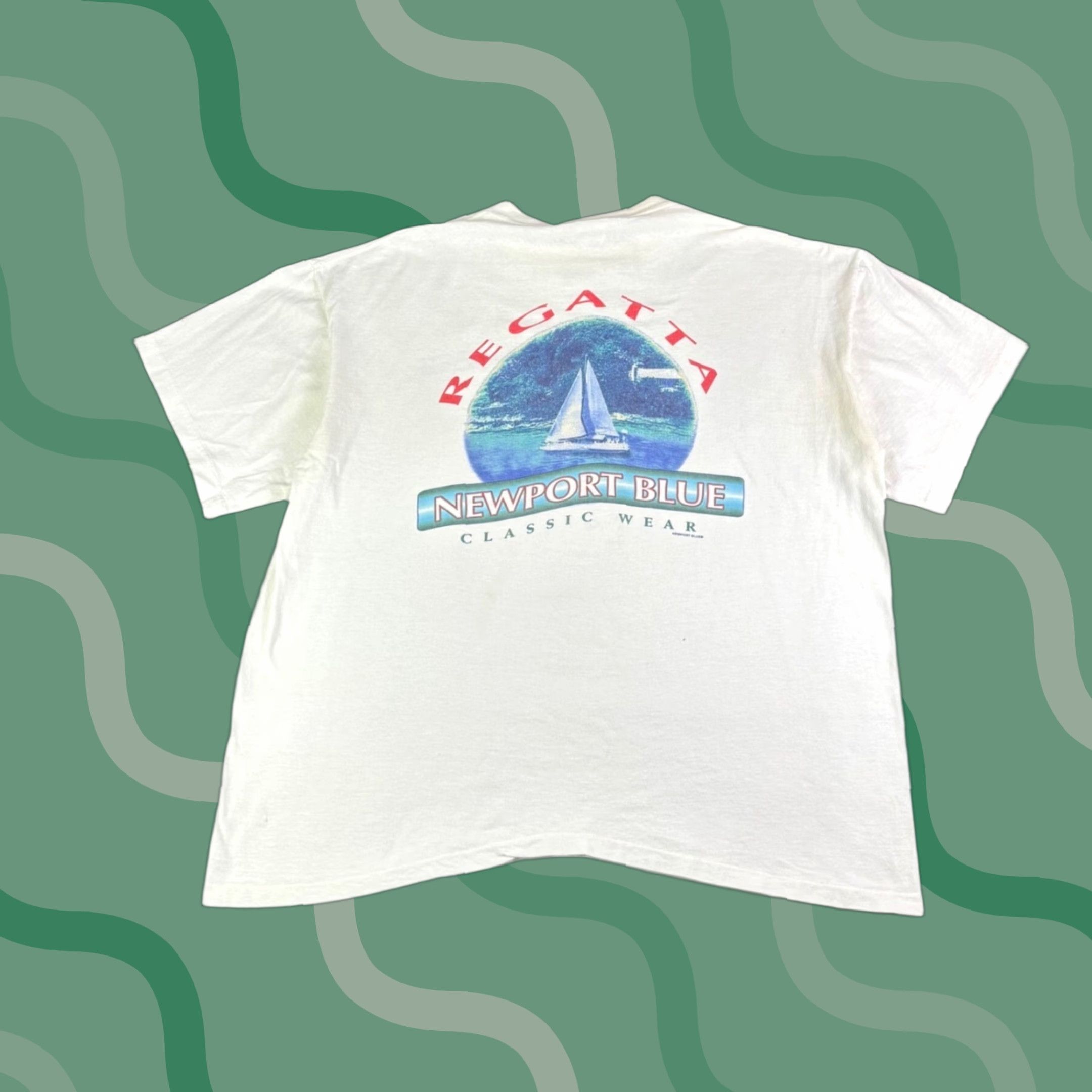 Vintage Vintage Newport Blue Regatta T-Shirt 90s Mens XL Cream Sailboat Graphic User: Vintage Newport Blue Regatta T-Shirt 90s Mens XL Cream Sailboat Graphic Size US XL / EU 56 / 4 - 1 Thumbnail
