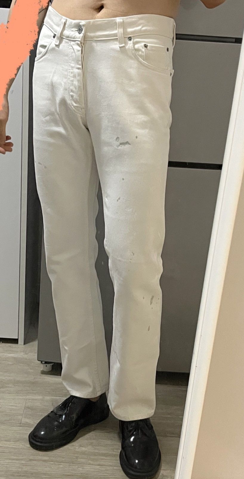 Helmut Lang Helmut Lang's white splashed ink jeans2412-Nextarrow Size US 29 - 6 Thumbnail