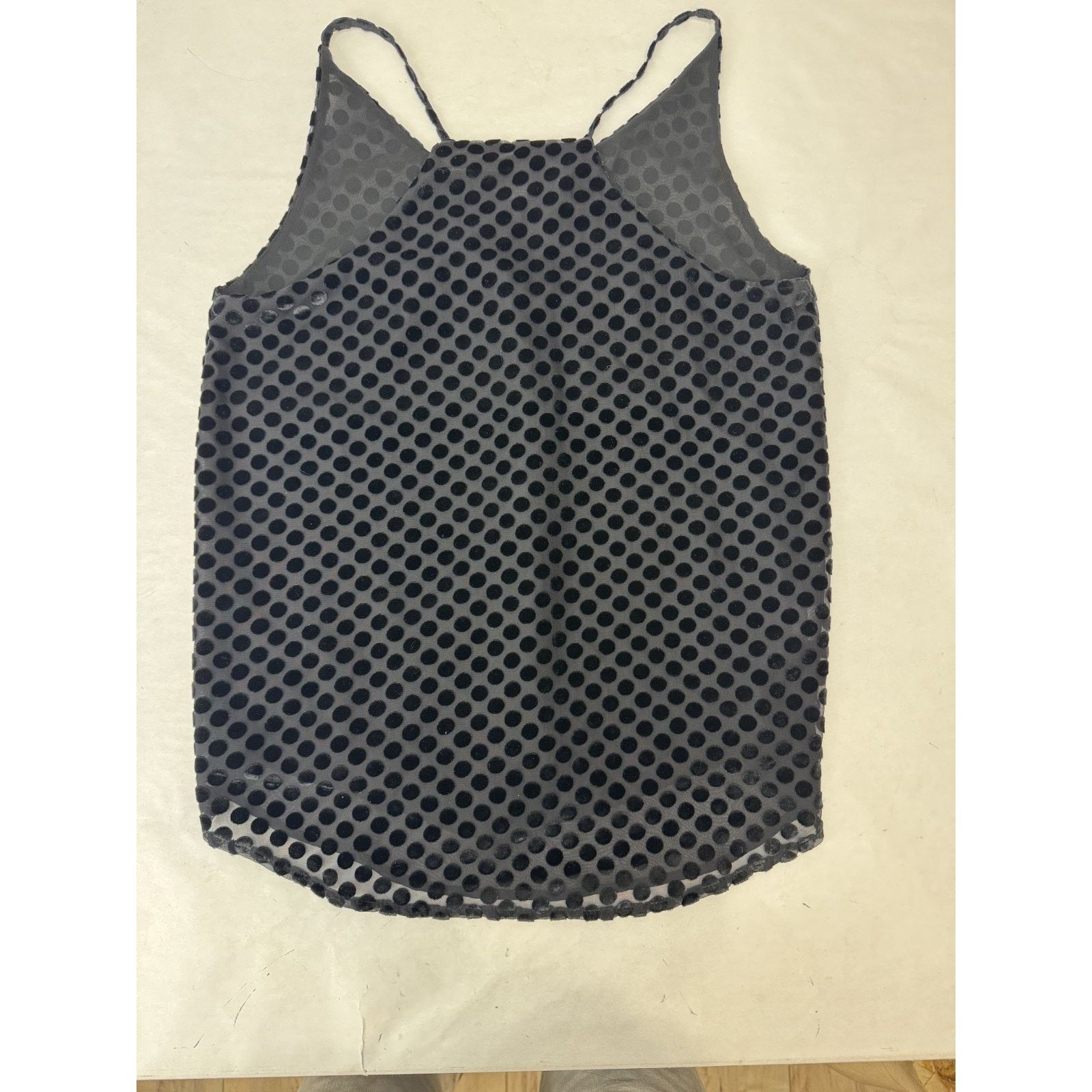 Ann Taylor Ann Taylor Loft Velvet Polka Dot Top Sheer Lined Tank XS Size XS / US 0-2 / IT 36-38 - 10 Thumbnail