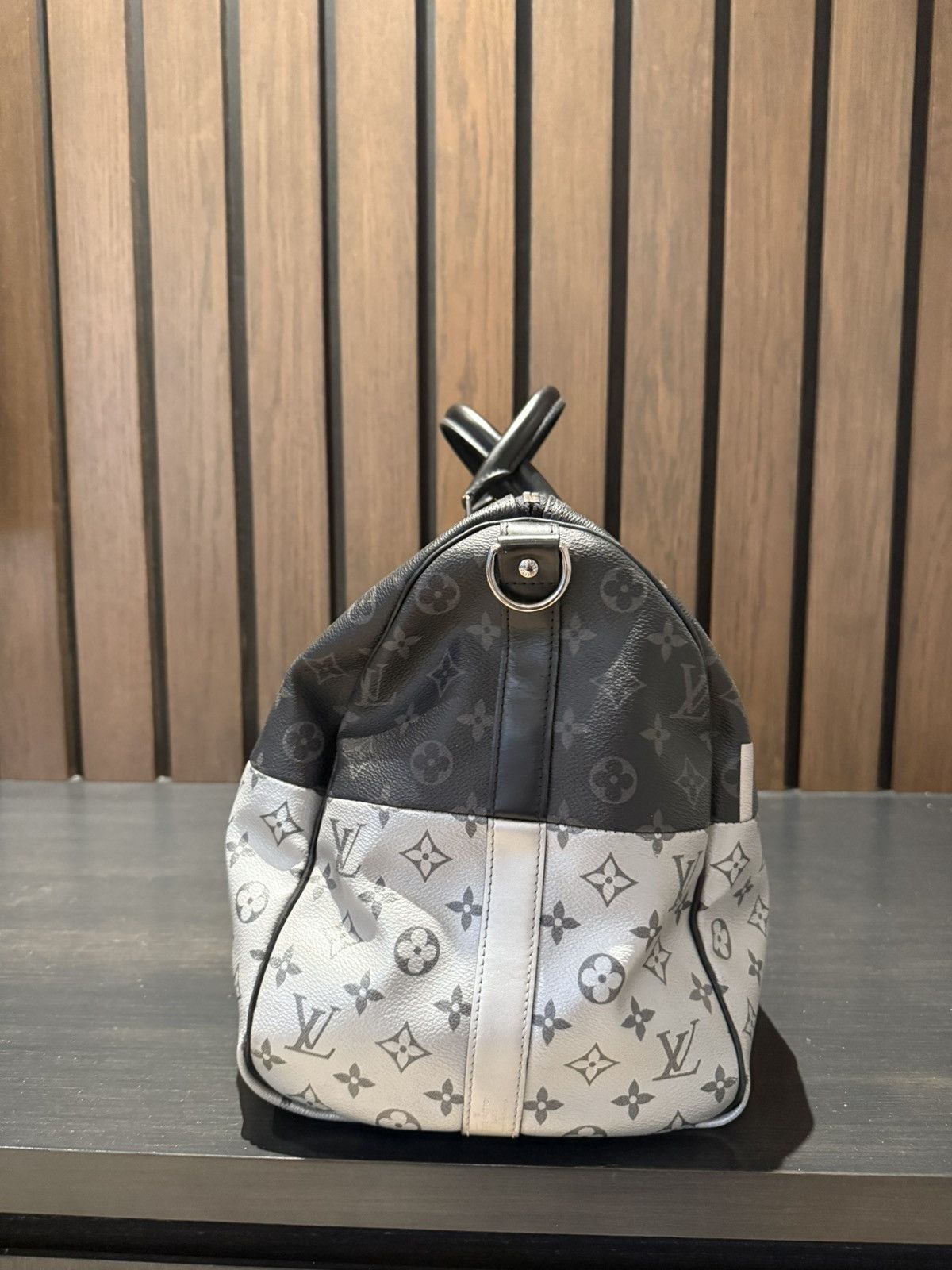 Louis Vuitton Louis Vuitton Keepall 50 – Monogram Split Black/Grey (SS18) Size ONE SIZE - 2 Thumbnail
