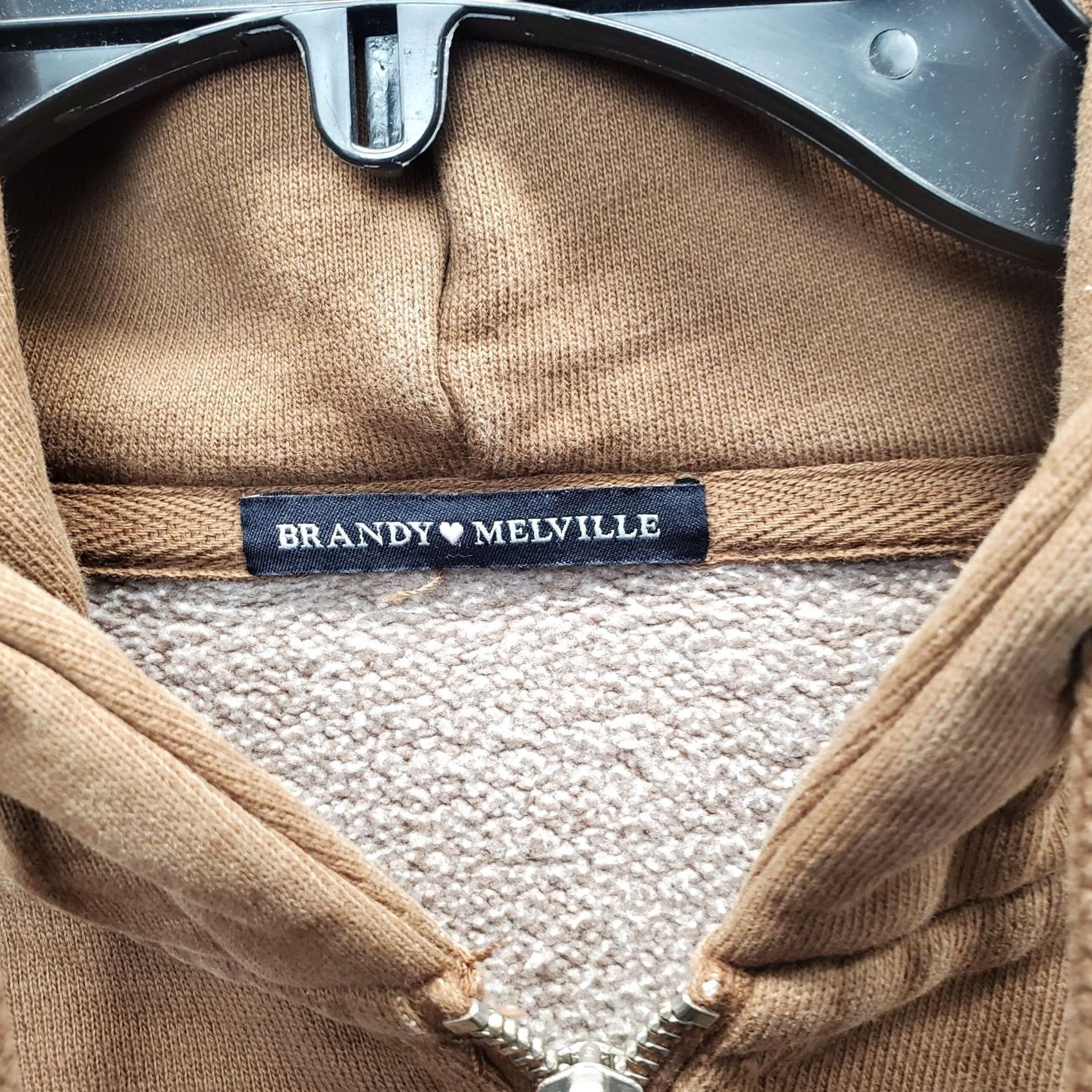 Brandy Melville Brandy Melville Hoodie Womens XL Brown Fleece Lined Relaxed Zip Up Full Zip Pouch Pocket Hooded Size XL / US 12-14 / IT 48-50 - 5 Thumbnail
