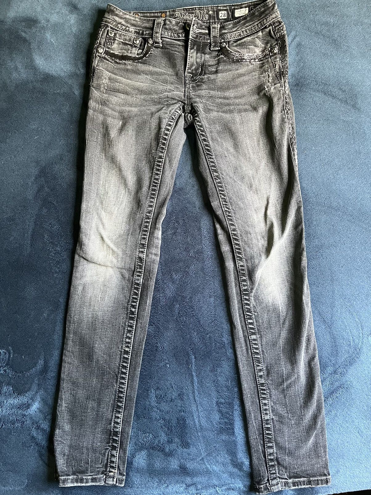 Miss Me × Vintage Y2K Miss Me Avant Garde Skinny Jeans Size 28" / US 6 / IT 42 - 4 Thumbnail