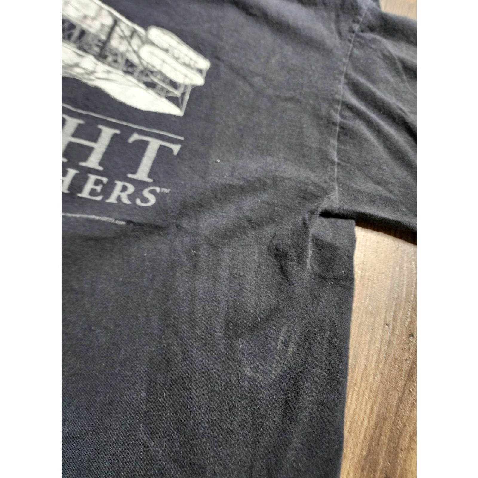 Gildan VINTAGE Gildan 2003 Wright Brothers T-Shirt XL Black Solid Short Sleeve Crew Neck Mens Size US XL / EU 56 / 4 - 5 Thumbnail