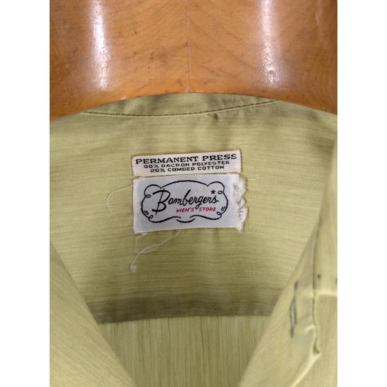 Atomic VINTAGE Bamberger's Shirt Rockabilly 1960s Green Embroidered Pocket Long Sleeve Button-Front Mens/Unisex 40 Chest Size US L / EU 52-54 / 3 - 5 Thumbnail