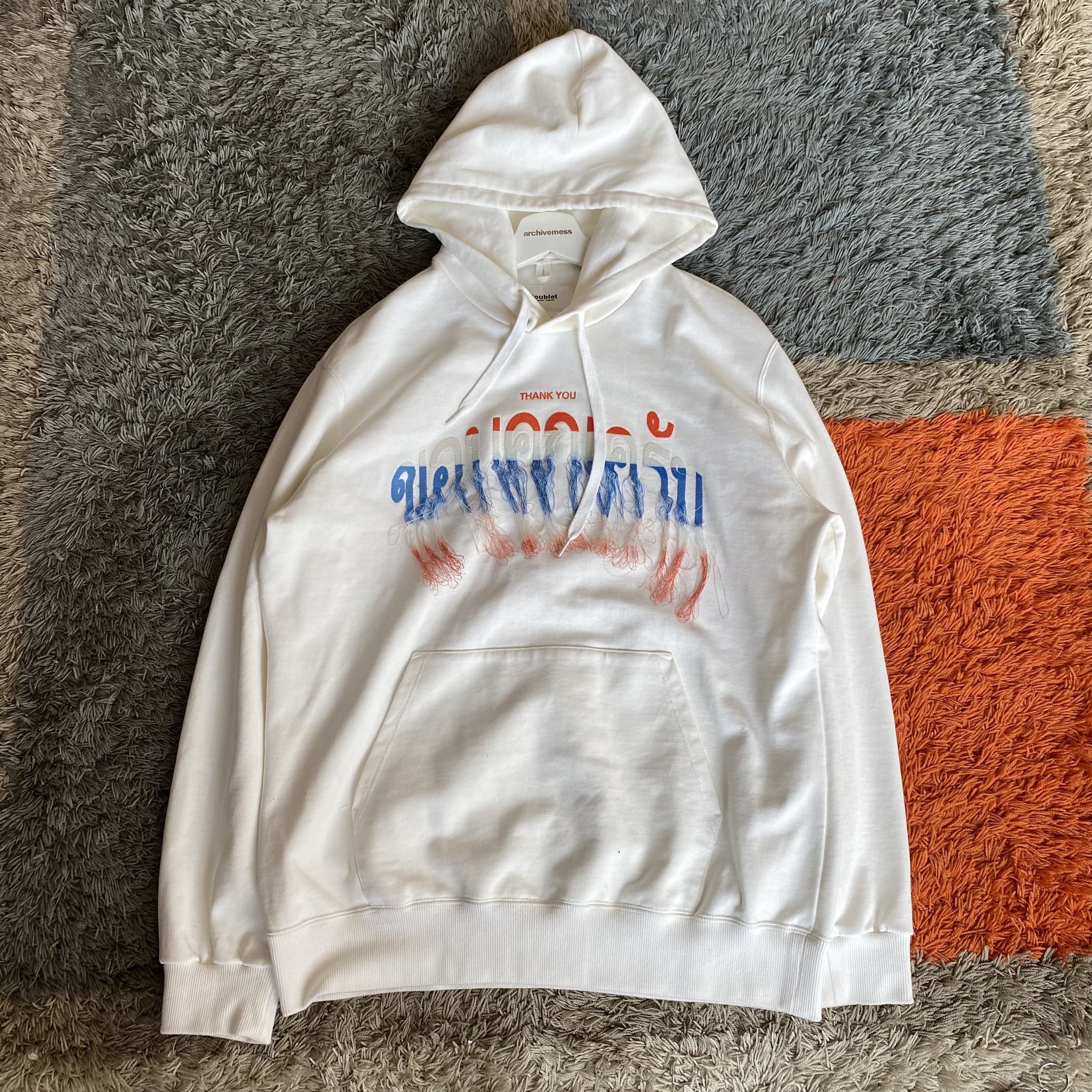 Doublet Doublet Hidden Chaos Embroidery Hoodie White | Grailed