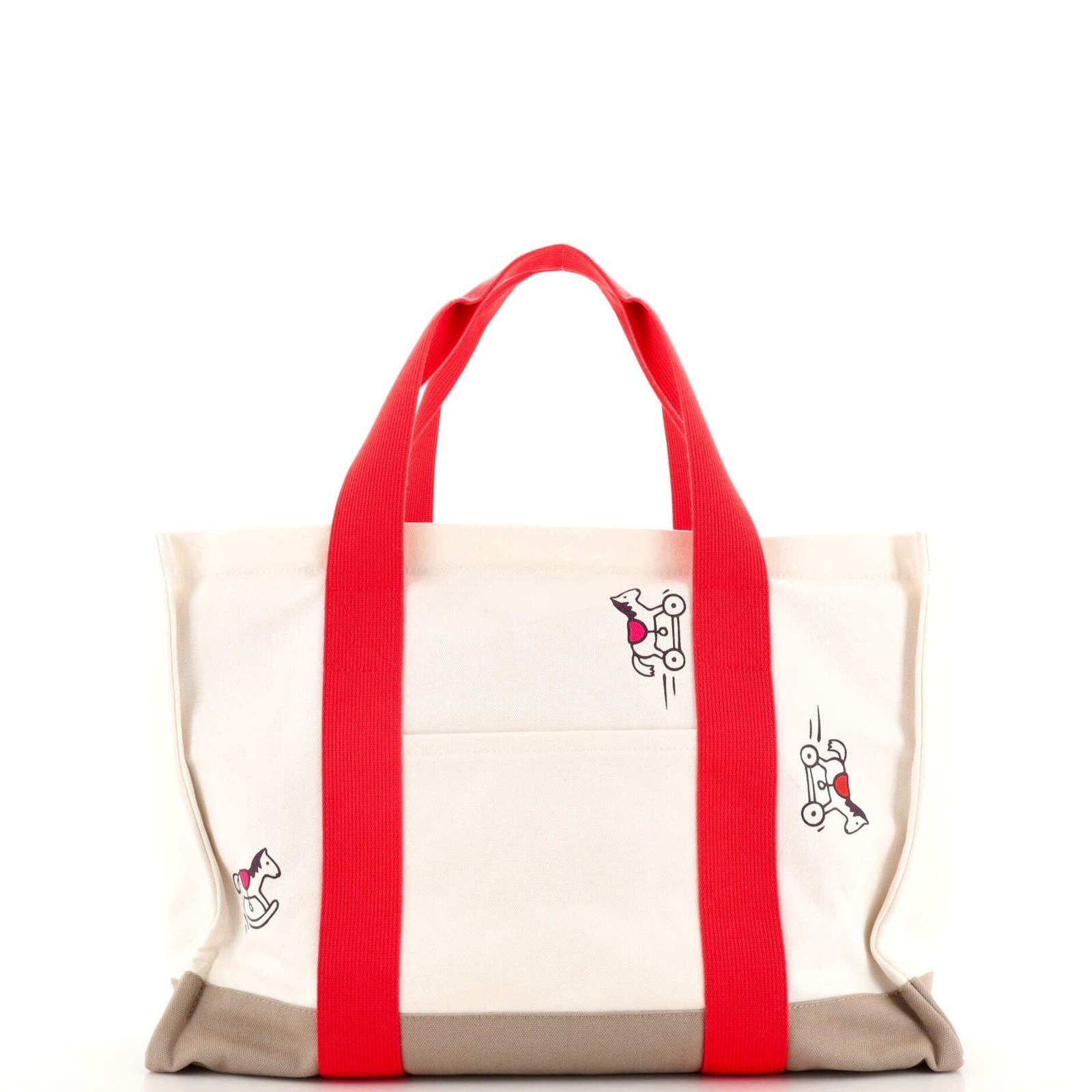 image of Hermes Adada Diaper Bag Printed Toile Large in Neutral, Women's