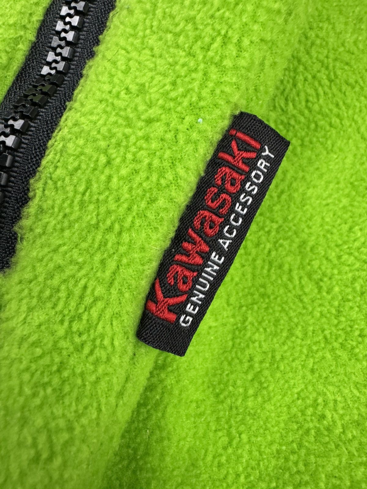 Vintage Vintage 90s Kawasaki racing style sherpa fleece jacket Size L / US 10 / IT 46 - 12 Thumbnail