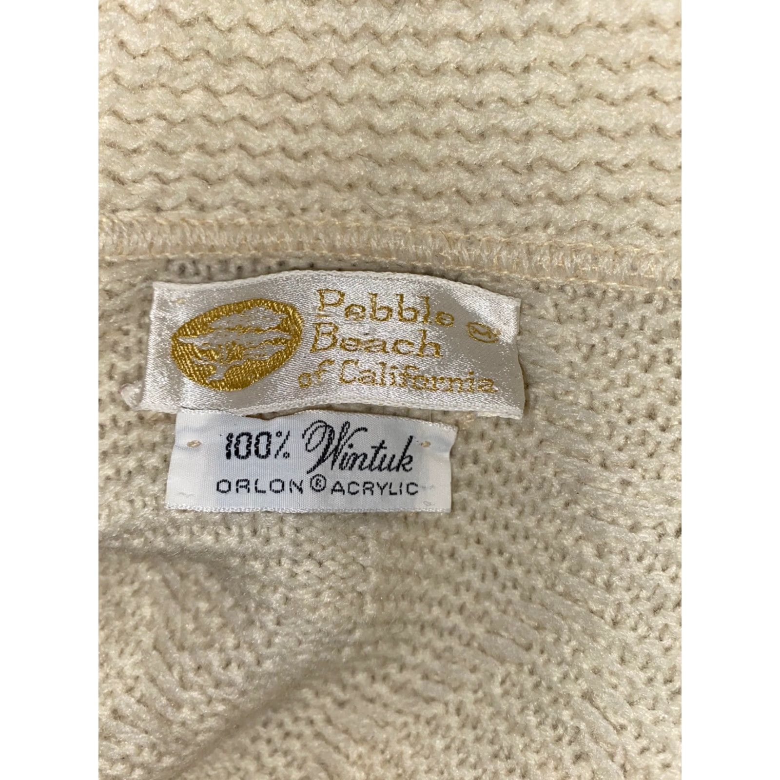 Off-White VINTAGE Pebble Beach Of California Mens Cardigan Cable-Knit Sweater Sz M Ivory OFF-WHITE Mens Size US M / EU 48-50 / 2 - 4 Thumbnail