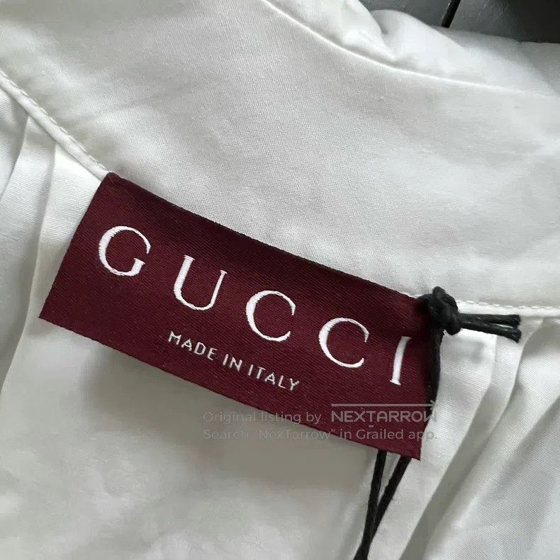 Gucci Gucci White pointed collar tie three-quarter sleeve shirt Size M / US 6-8 / IT 42-44 - 3 Thumbnail