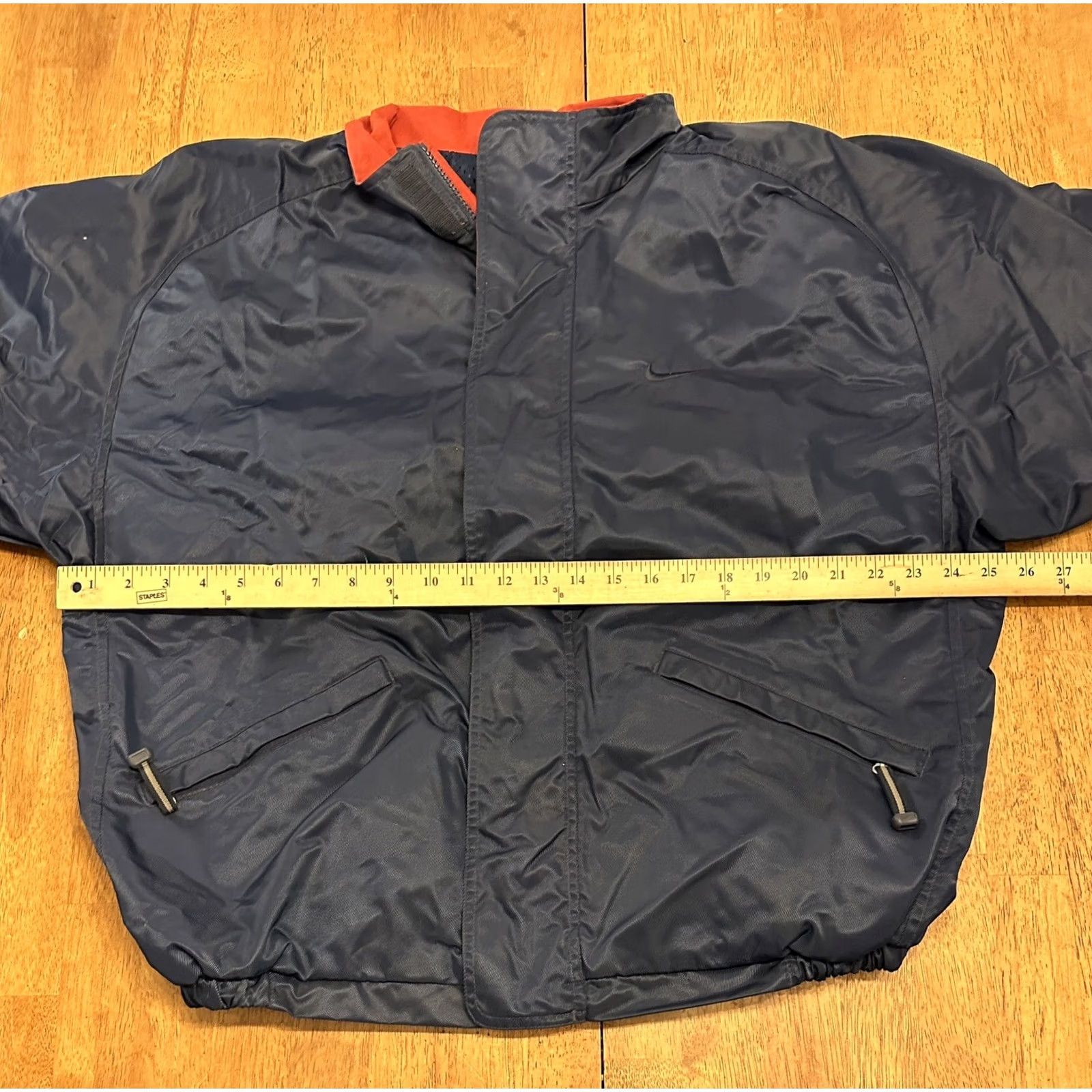 Nike VINTAGE Nike Jacket Nylon Full Zip 90s Navy Blue Mens L Size US L / EU 52-54 / 3 - 5 Thumbnail