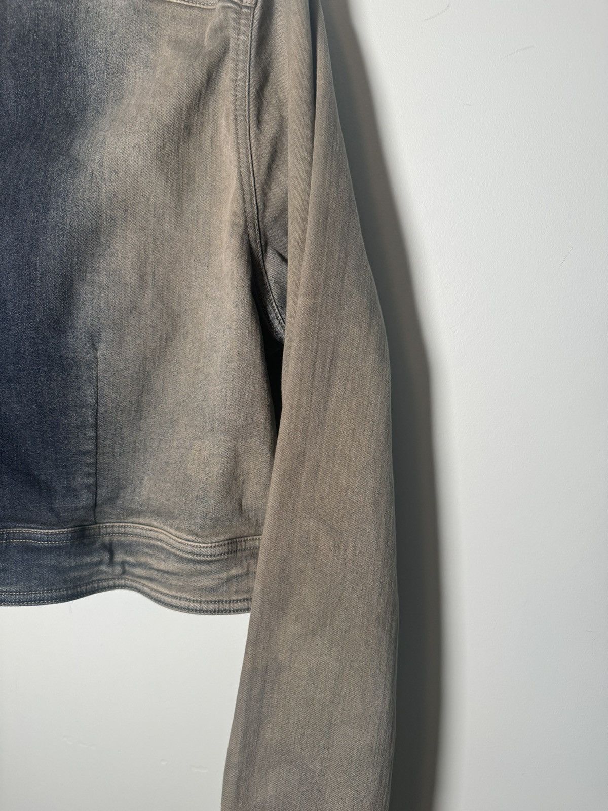 Rick Owens DRKSHDW Blue Brown Cropped Denim Jacket