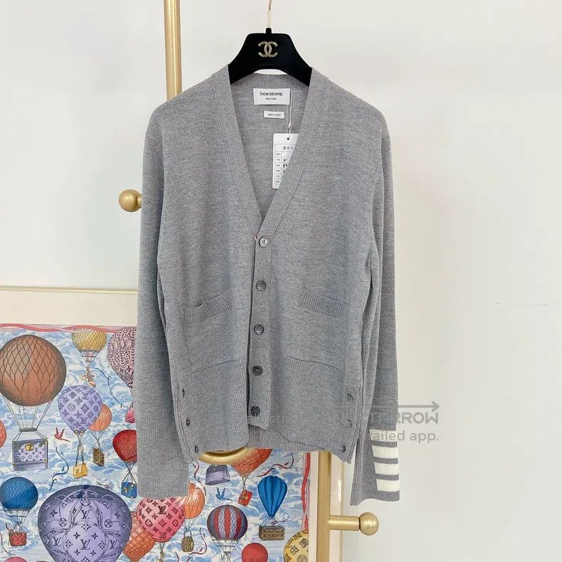 Thom Browne Thom Browne Gray Knit Cardigan Size US M / EU 48-50 / 2 - 1 Thumbnail