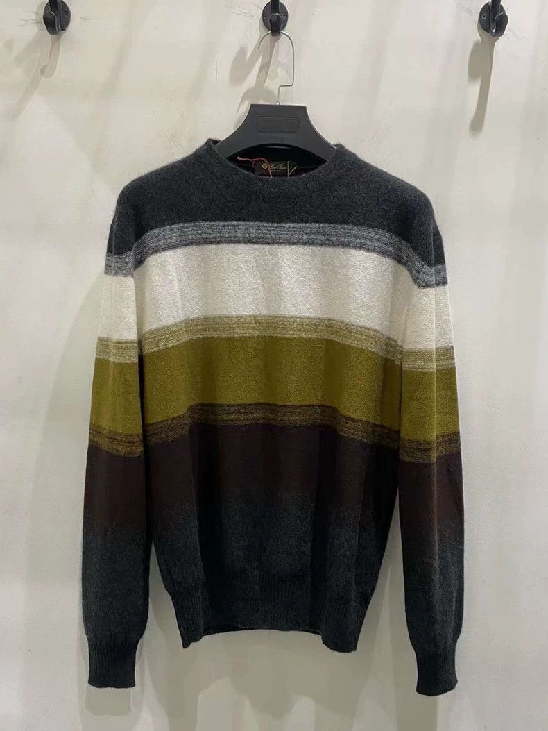 Loro Piana multicolor striped cashmere and silk sweater - dmc Size US L / EU 52-54 / 3 - 1 Thumbnail