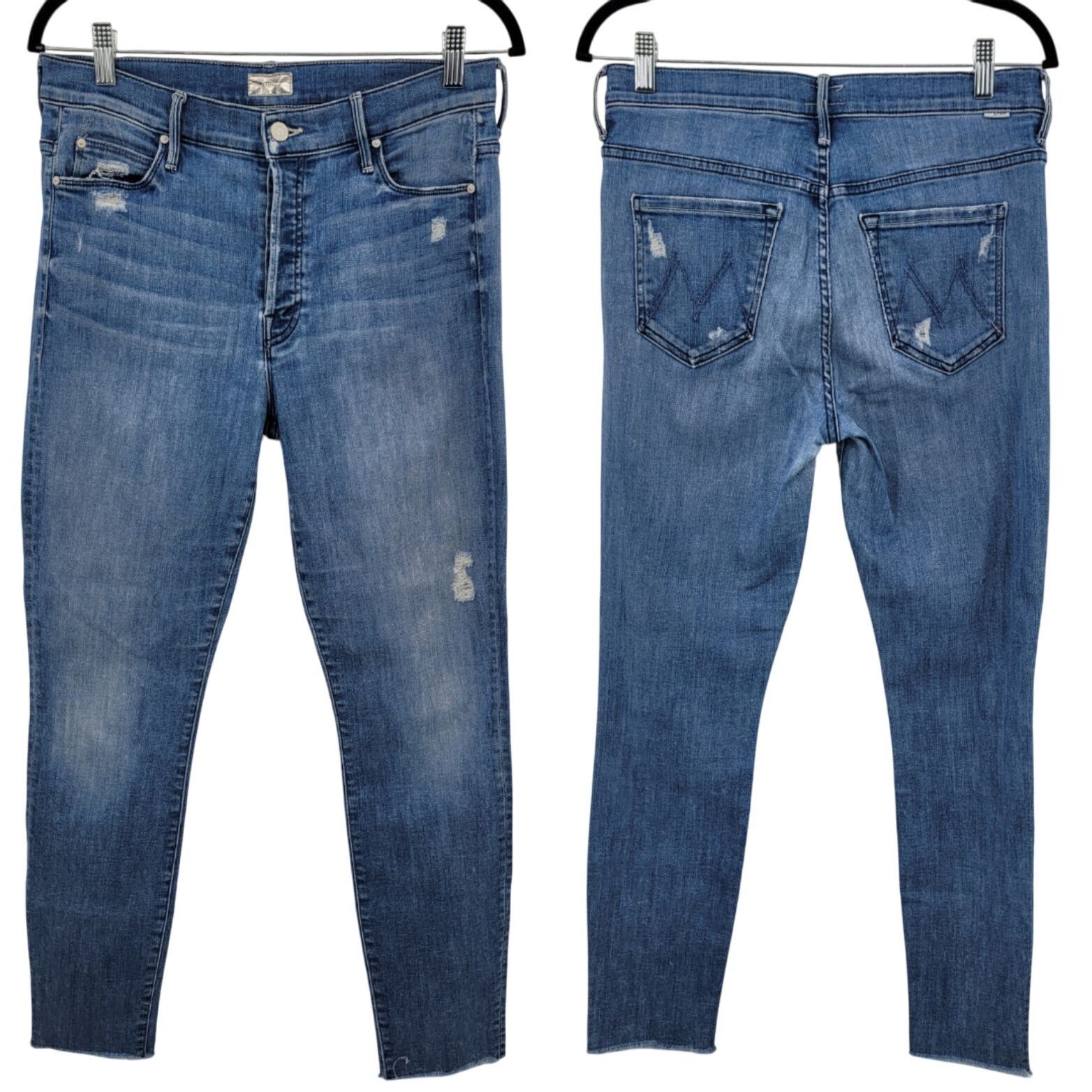 MOTHER Mother The Stunner Ankle Fray Graffiti Girl Jeans 29 Medium Size 29" - 1 Thumbnail