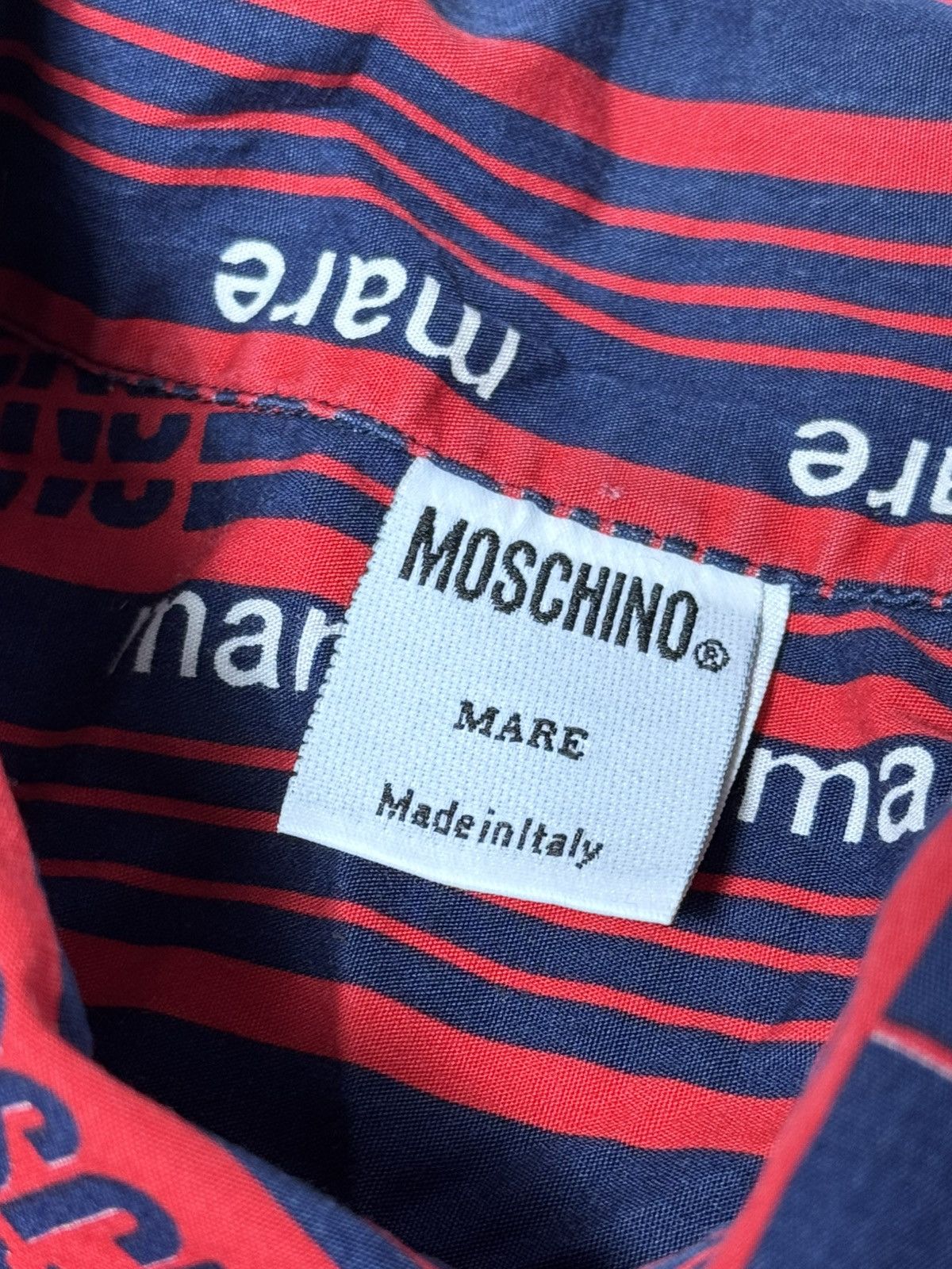 Moschino Vintage Moschino Mare Multi Logo Short Sleeve Shirt Size US M / EU 48-50 / 2 - 5 Thumbnail