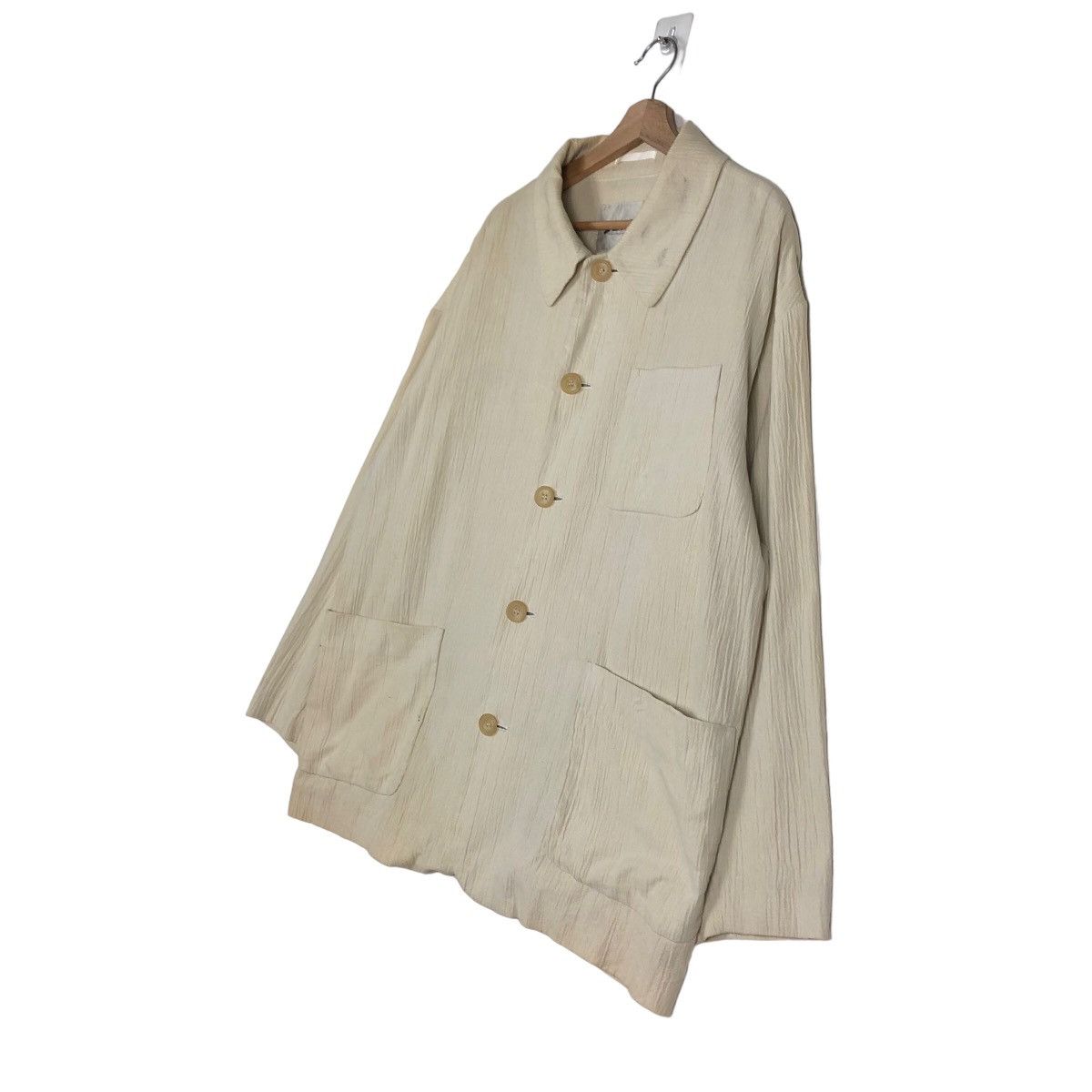 Issey Miyake 🔥Vintage Pleated Button Jacket Work Oversized Jun Men Japan Size US L / EU 52-54 / 3 - 2 Thumbnail