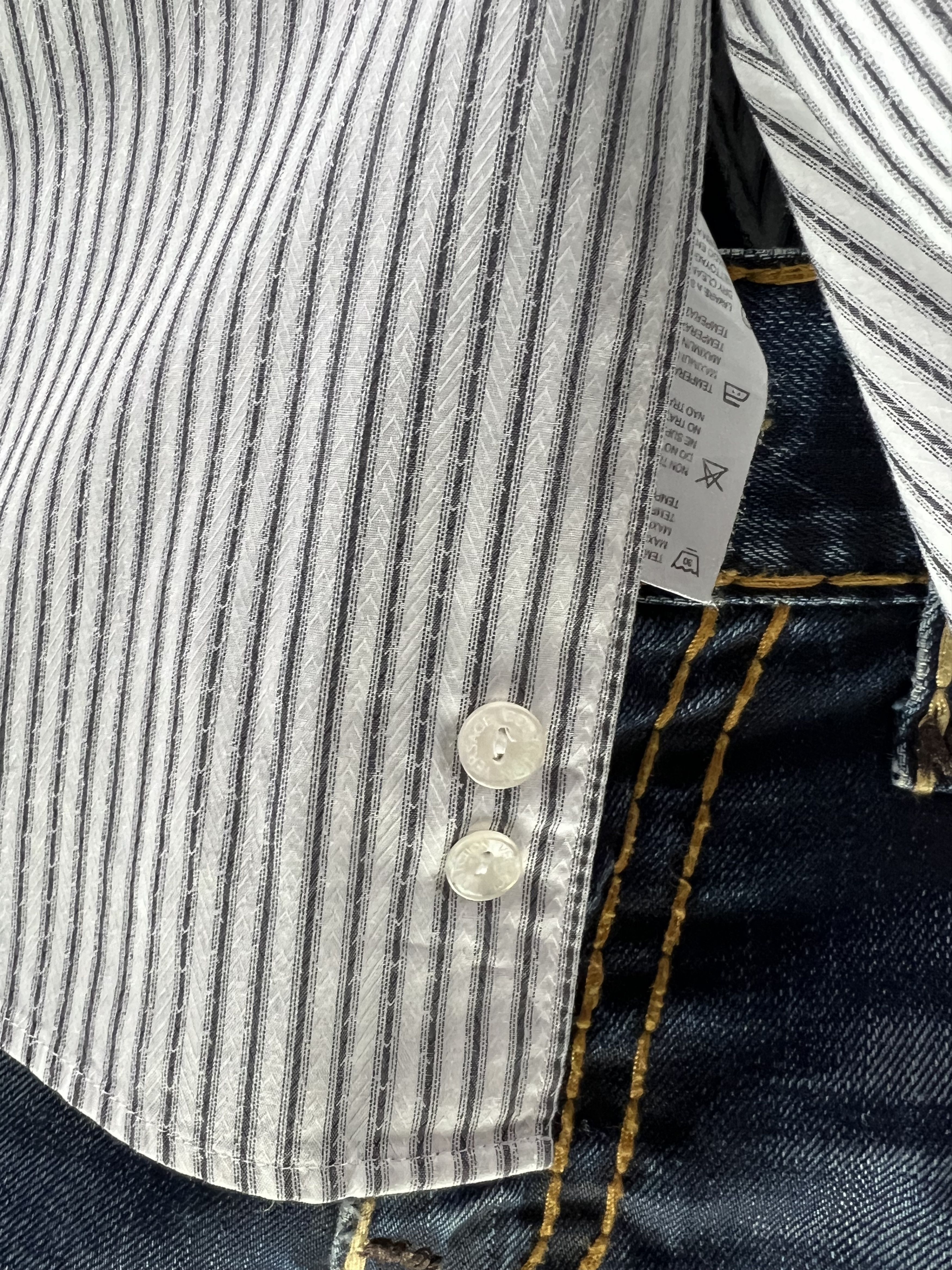 Versace Versace Collection Striped Cotton Button Up Shirt Size 16/41 Size US L / EU 52-54 / 3 - 8 Thumbnail