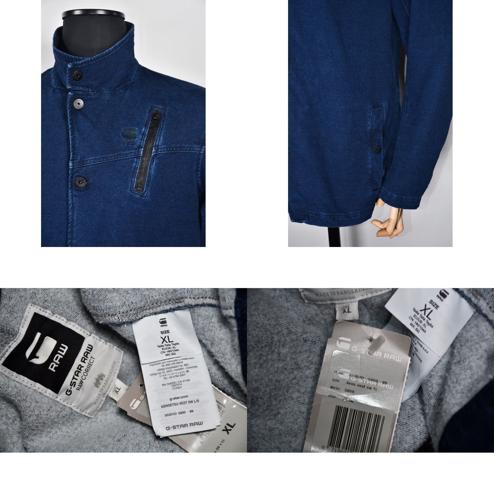 G-Star G-STAR Denim Jacket Mens XL OverShirt Vest Jacket Denim Blue 96% Cotton 4% Elastane Long Sleeve Zip Casual Vintage No 85301D 5850 89 Size US XL / EU 56 / 4 - 8 Thumbnail