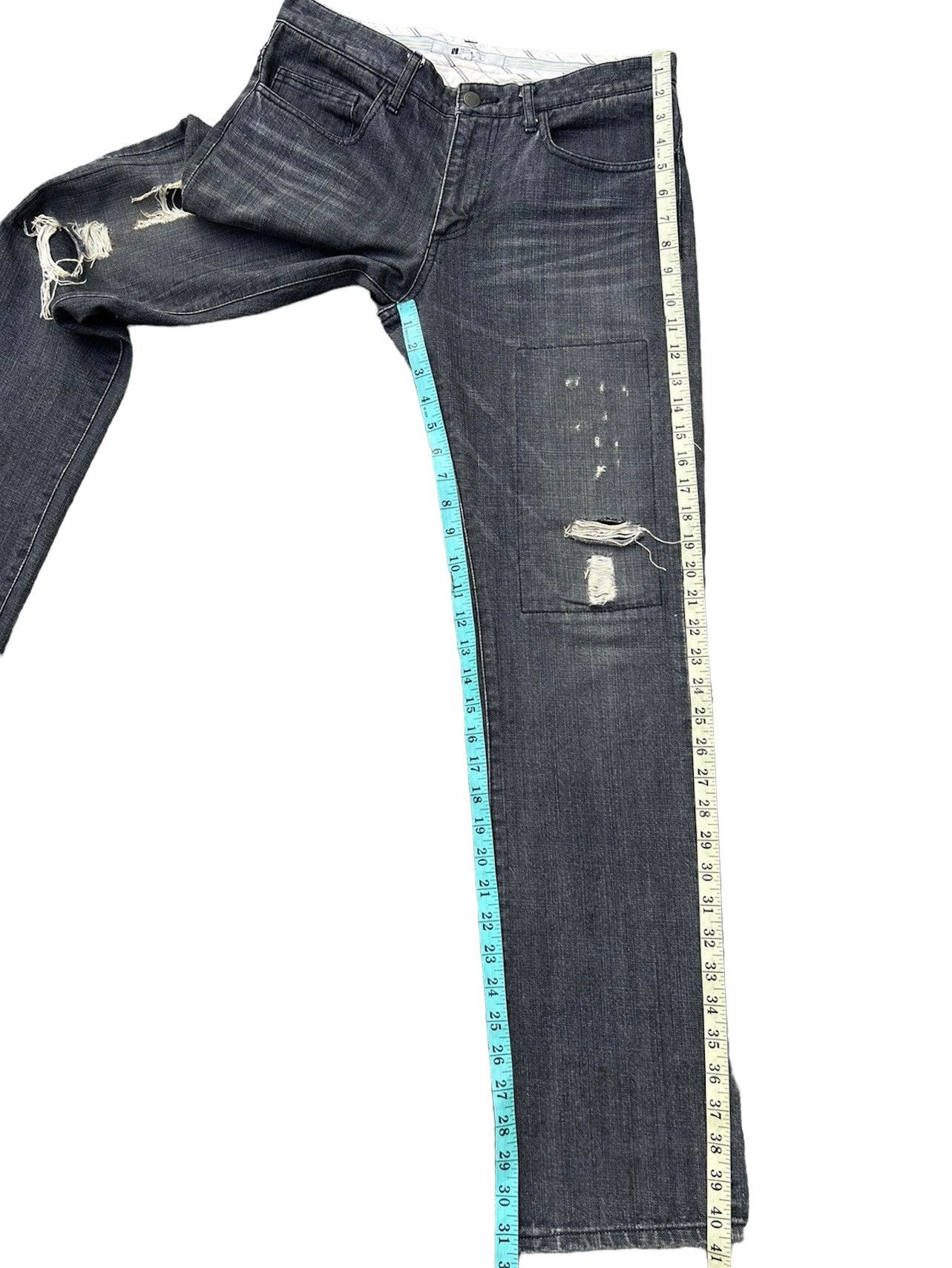 Vintage Vintage NOUNO Japan Ripped Distressed Fade Black Denim Jeans Size US 30 / EU 46 - 5 Thumbnail