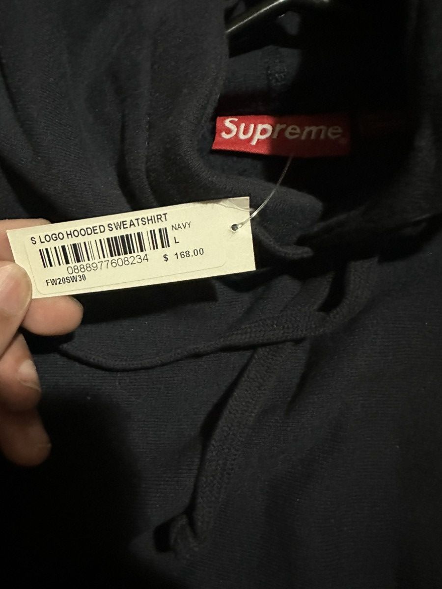 Supreme SUPREME FW20 S LOGO BOX LOGO STICKER HOODIE NAVY LARGE L Size US L / EU 52-54 / 3 - 5 Thumbnail
